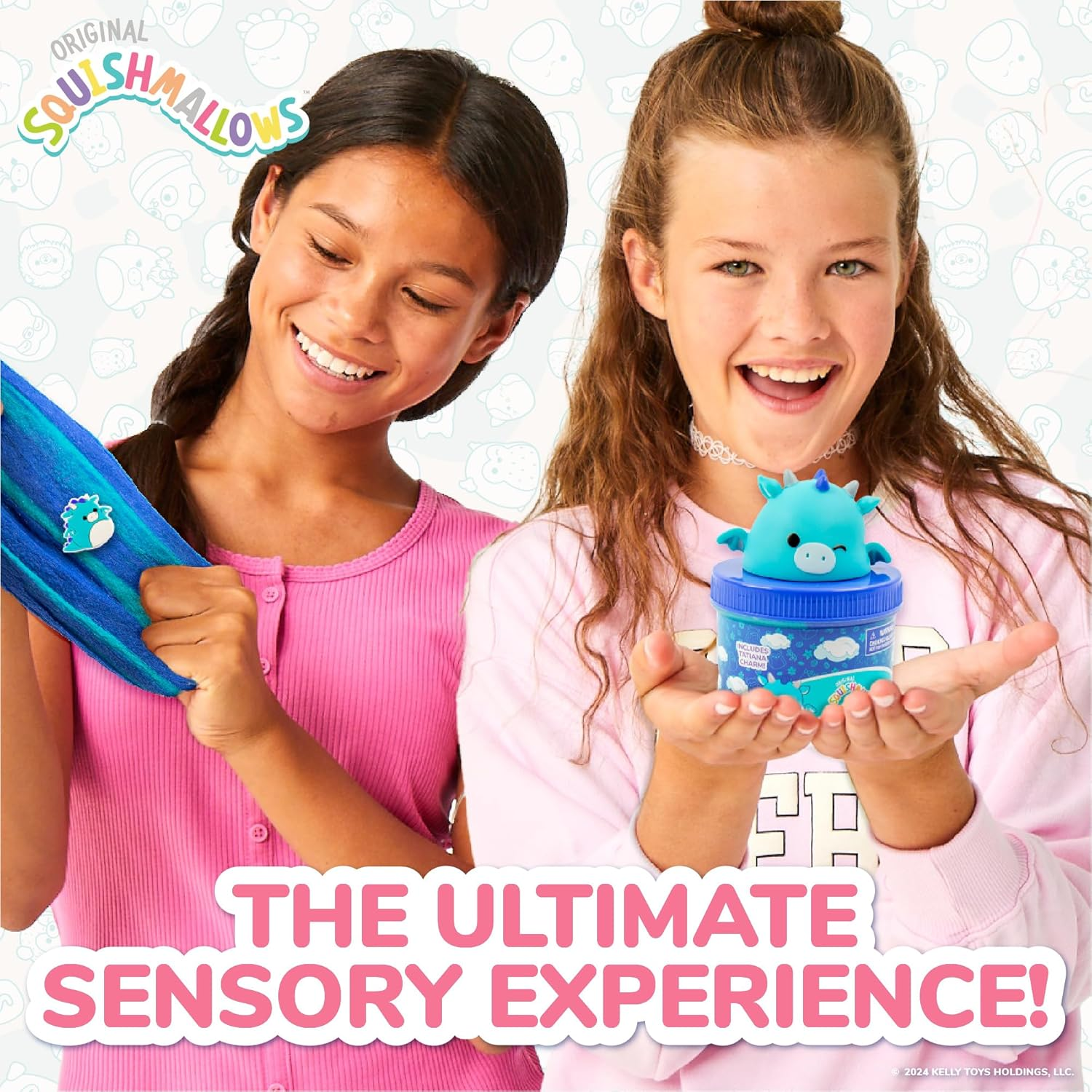 SQUISHMALLOWS Original Tatiana the Dragon Premium Cloud Slime, 8 Oz. Fluffy Slime, Blue Raspberry Scented, 3 Fun Slime Add Ins, Pre-Made Slime for Kids, Great 6 Year Old Toys, Super Soft Sludge Toy image number 5