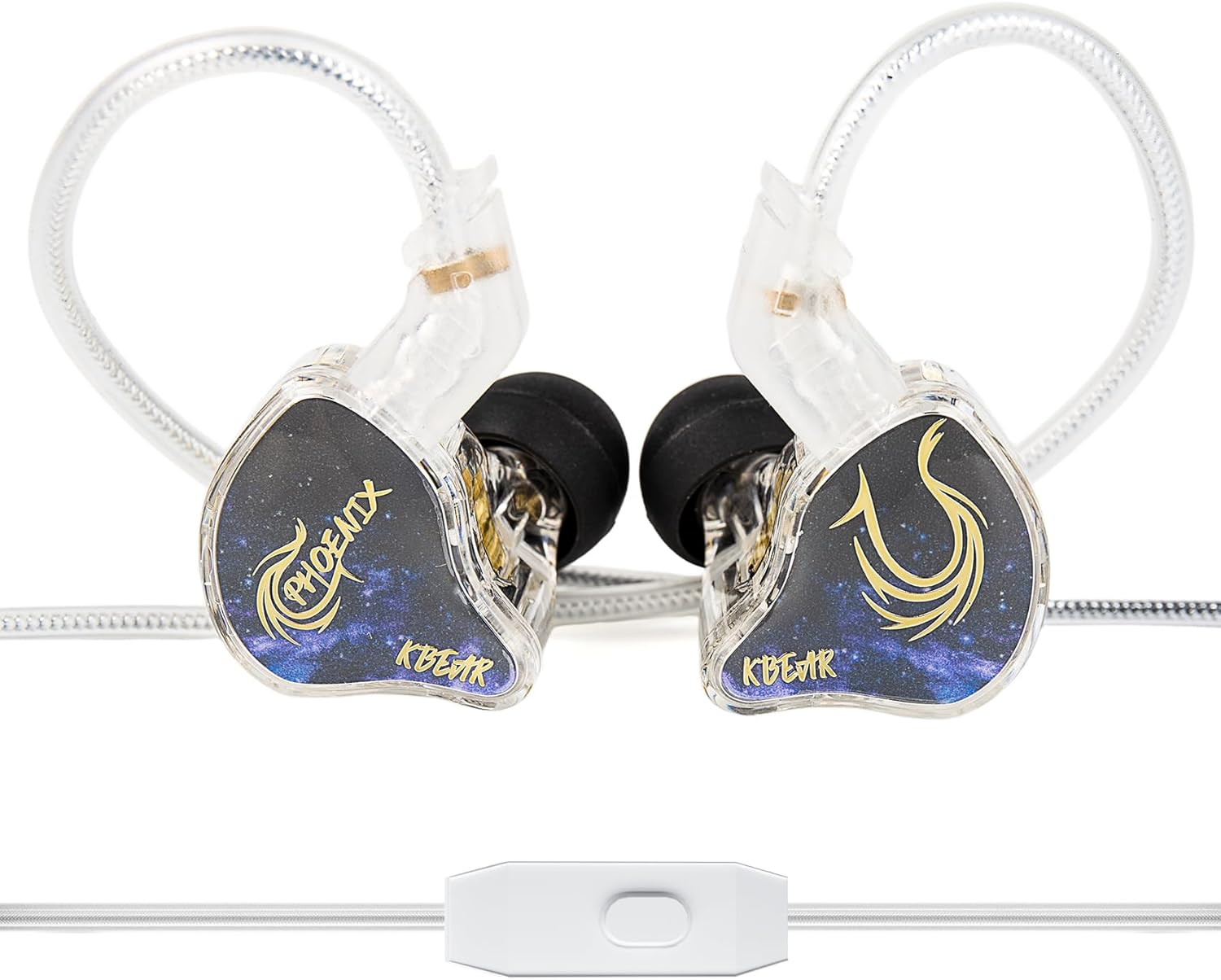 KBEAR Phoenix IEM, USB C Earphones Wired, Double Aluminum Foil, 10Mm DD Double Magnet, PET Diaphragm DJ Headphones, Deep Bass in Ear Monitors for Gaming with Microphone(Black, Type C)