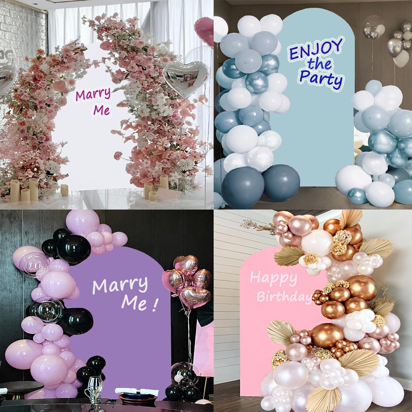 Black Wedding Arch Cover 7.2 FT, 7.2 FT Arch Backdrop Cover, Black Arch Backdrop Stand Cover for Party Celebration Proposal Birthday image number 7