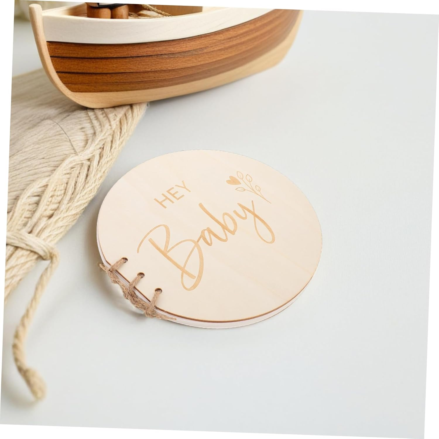 COHEALI Rustic Wooden Shower Guest Book with Natural Wood Finish Blank Keepsake for Boy Girl Portable Nursery Signature Book for Pregnancy Birthday Family Celebrations