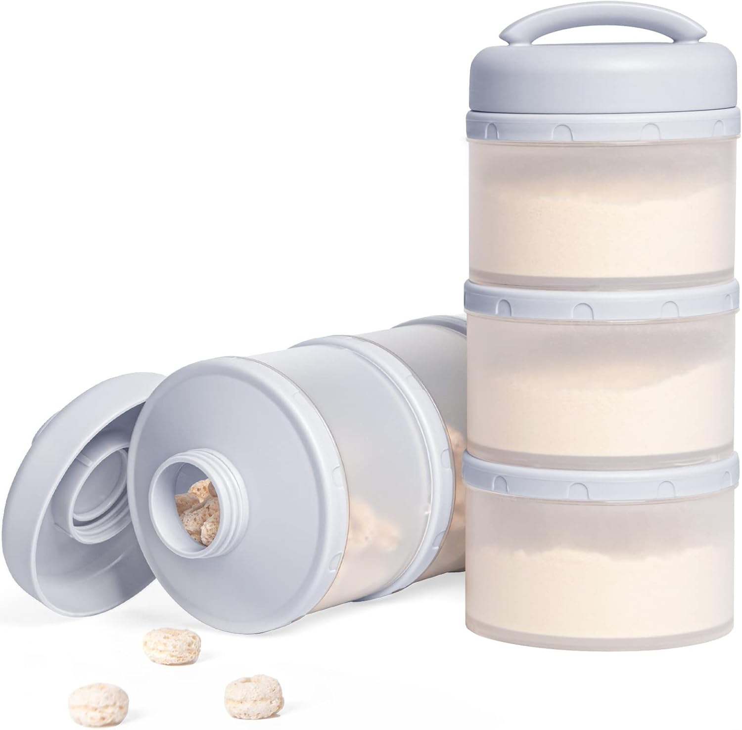 Termichy Stackable Formula Dispenser Portable Milk Powder Container, 2 Pack, Light Pink