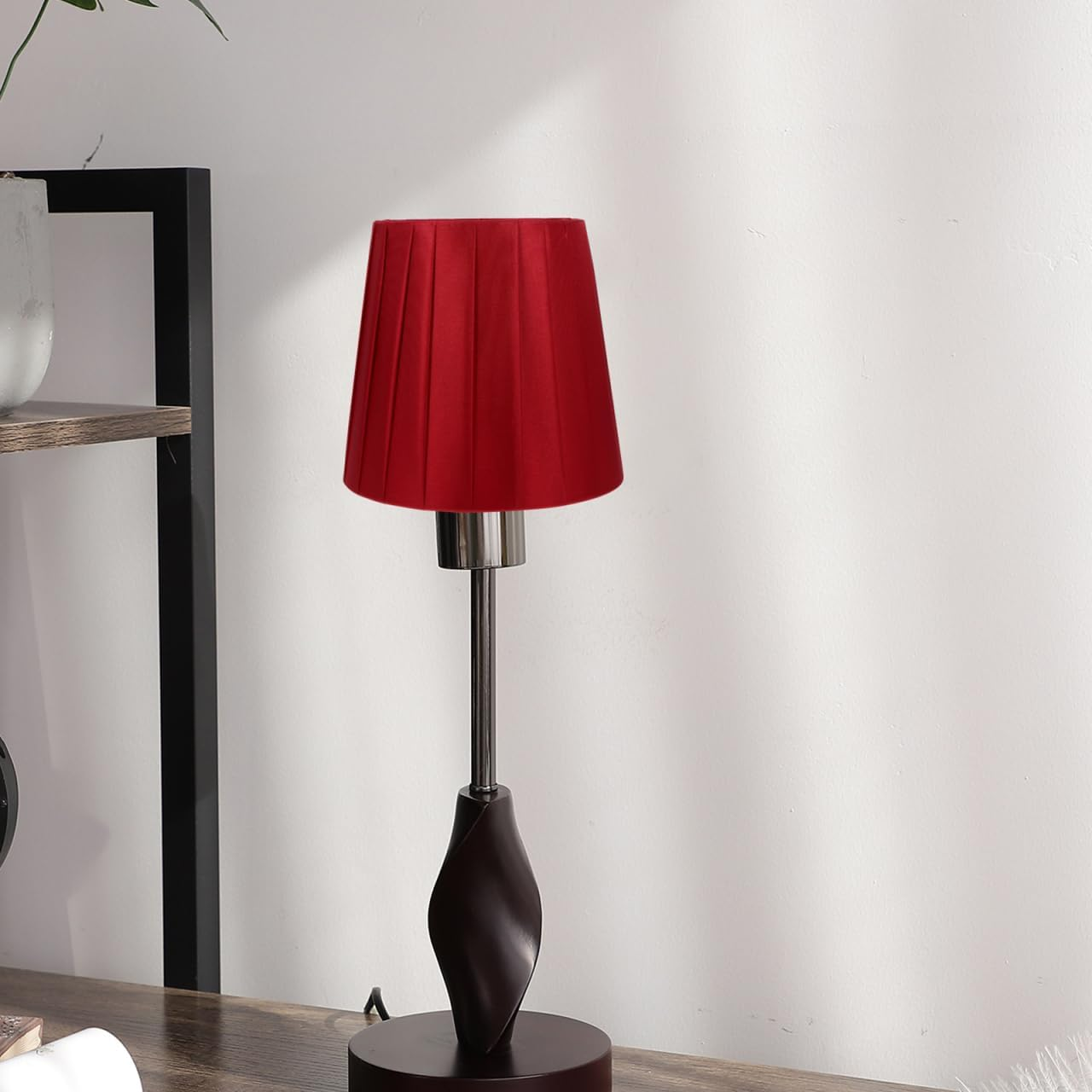 Toddmomy Fabric Lampshade Clip Lamp Cover Living Room Textile Light Protection Red Wine Red Robust for Table Lamp Bedroom image number 3