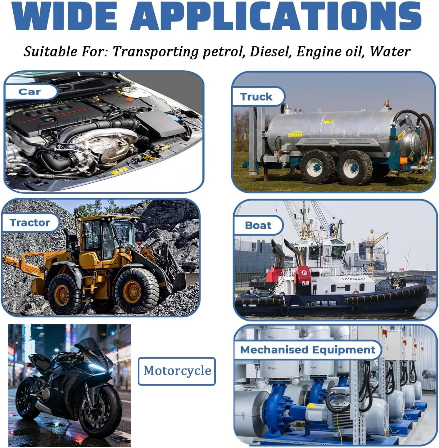 10Mm ID Fuel Line Hose, 10 FT NBR Rubber Push Lock Hose High Pressure 300PSI for Automotive Fuel Systems Engines image number 5