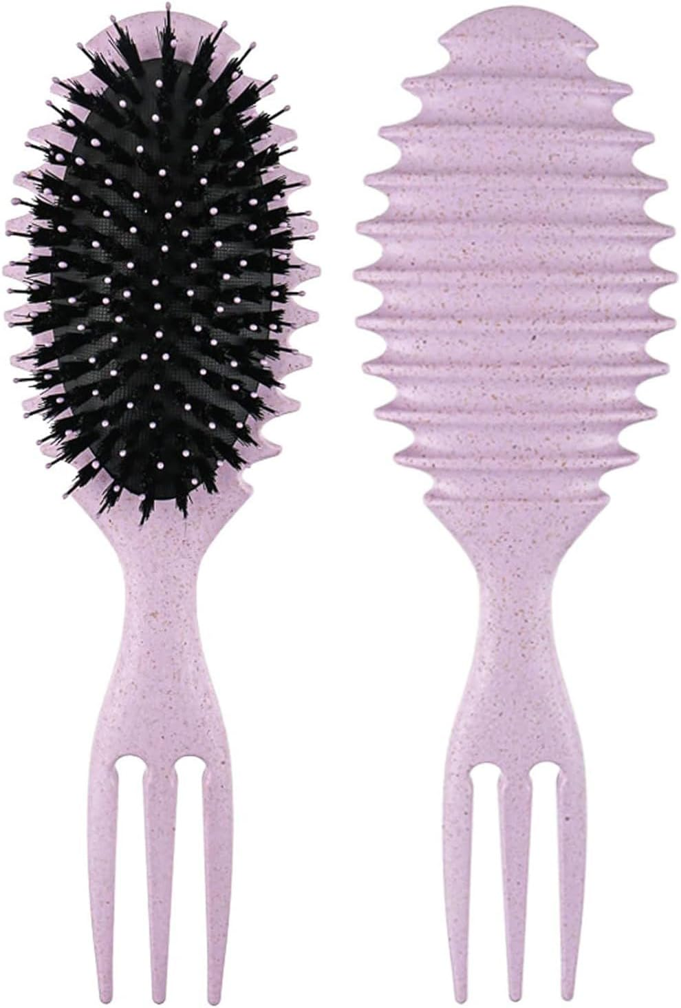 Curly Hair Brush, Curl Defining Brush, Professional Curling Brush, Styling Tools, Hair Combs Bouncy Curl Brush for Detangling, Shaping and Defining (Purple) image number 6