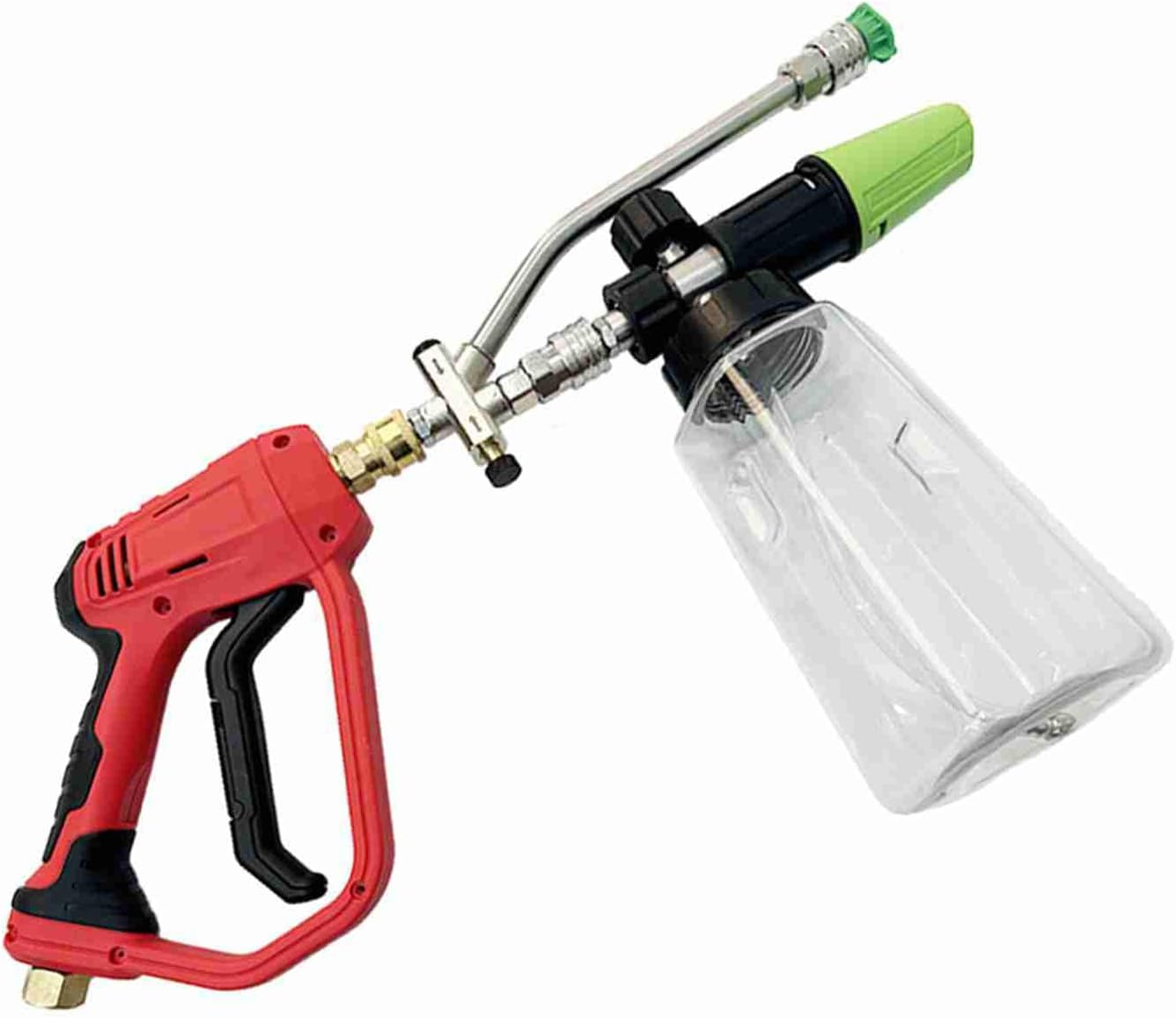 Car Wash Foam Cannon, 1L Foam Cannon, Car Foam Wide Neck Soap Sprayer for Pressure Washer, with Transparent Bottle, 1/4'' Quick Connector (Type 2)