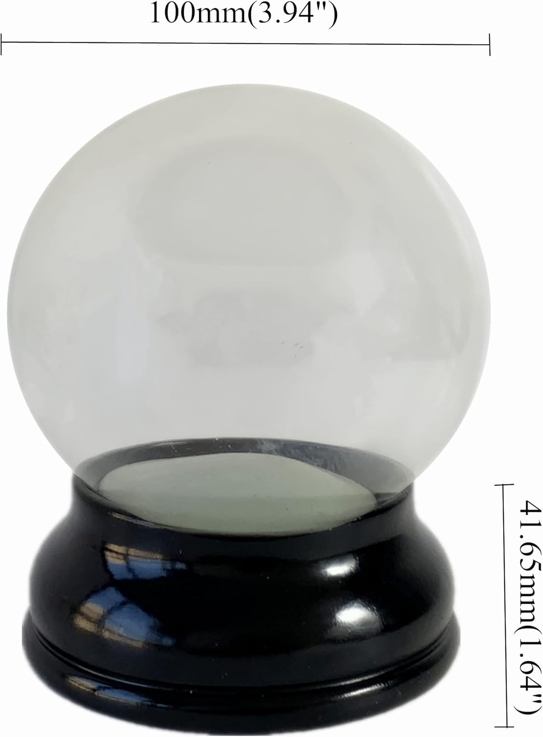 Clear DIY Empty Snow Globe Kit Glass Water Globe Jar with Resin Base -3.9 Inch Diameter