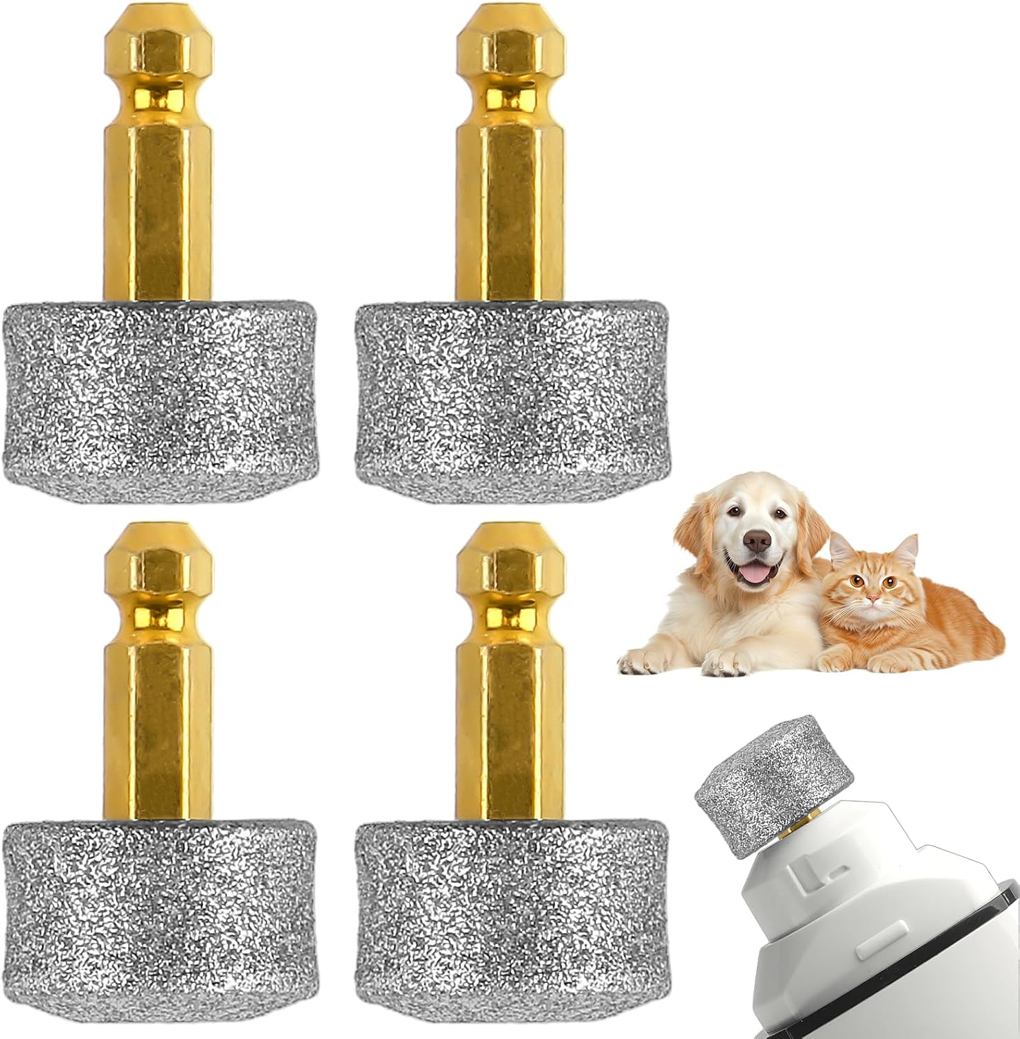 Pack of 4 Dog Nail Grinder Replacement Heads for Claw Grinder Compatible with Casfuy N10 N20 N30, Dog Nail Grinder 80 60 100 Mesh (4 X 80) image number 2