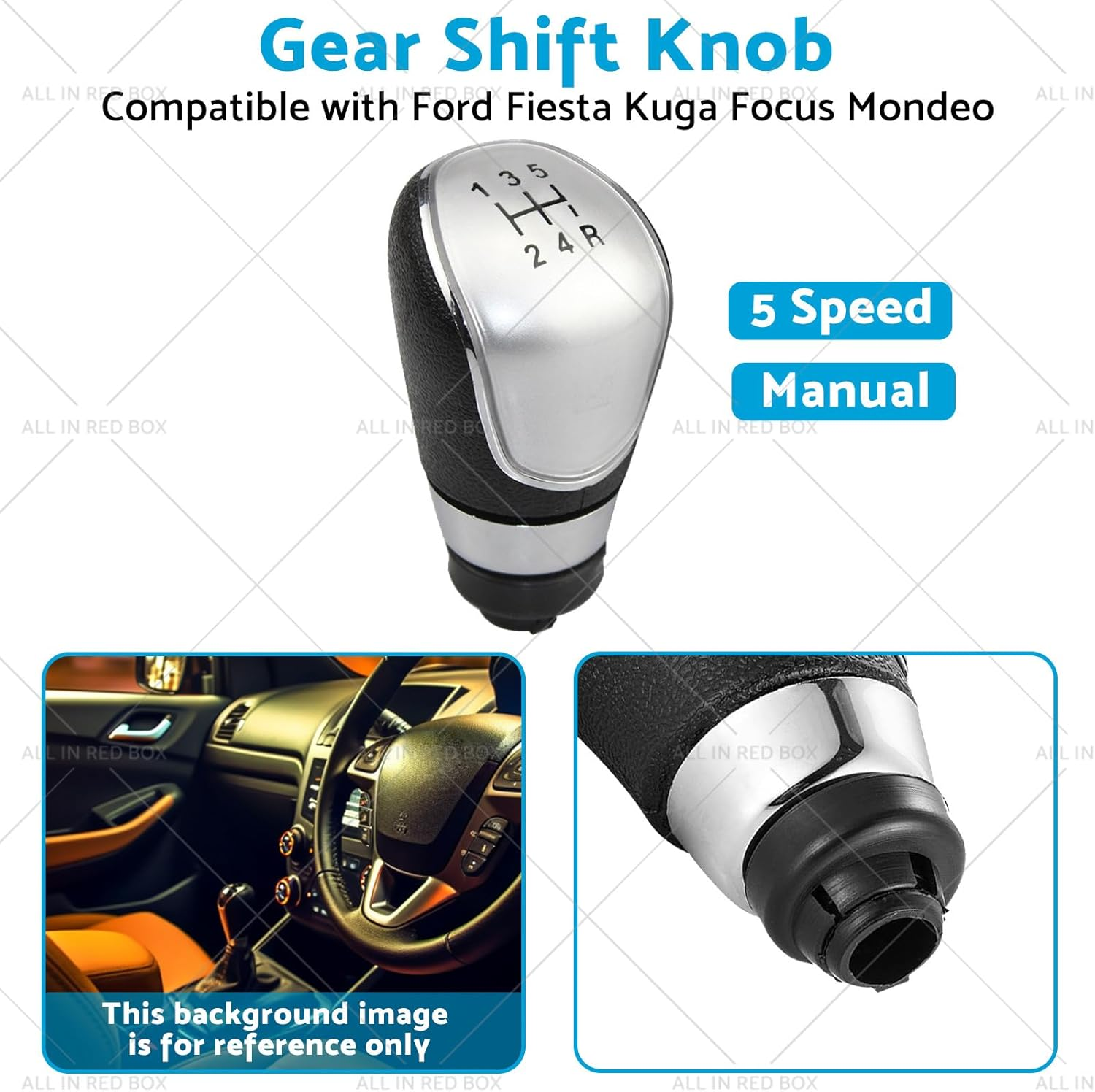 5-Speed Manual Gear Shift Knob Replacement Suitable for Ford Fiesta MK2 C-Max 2008-2013 image number 3