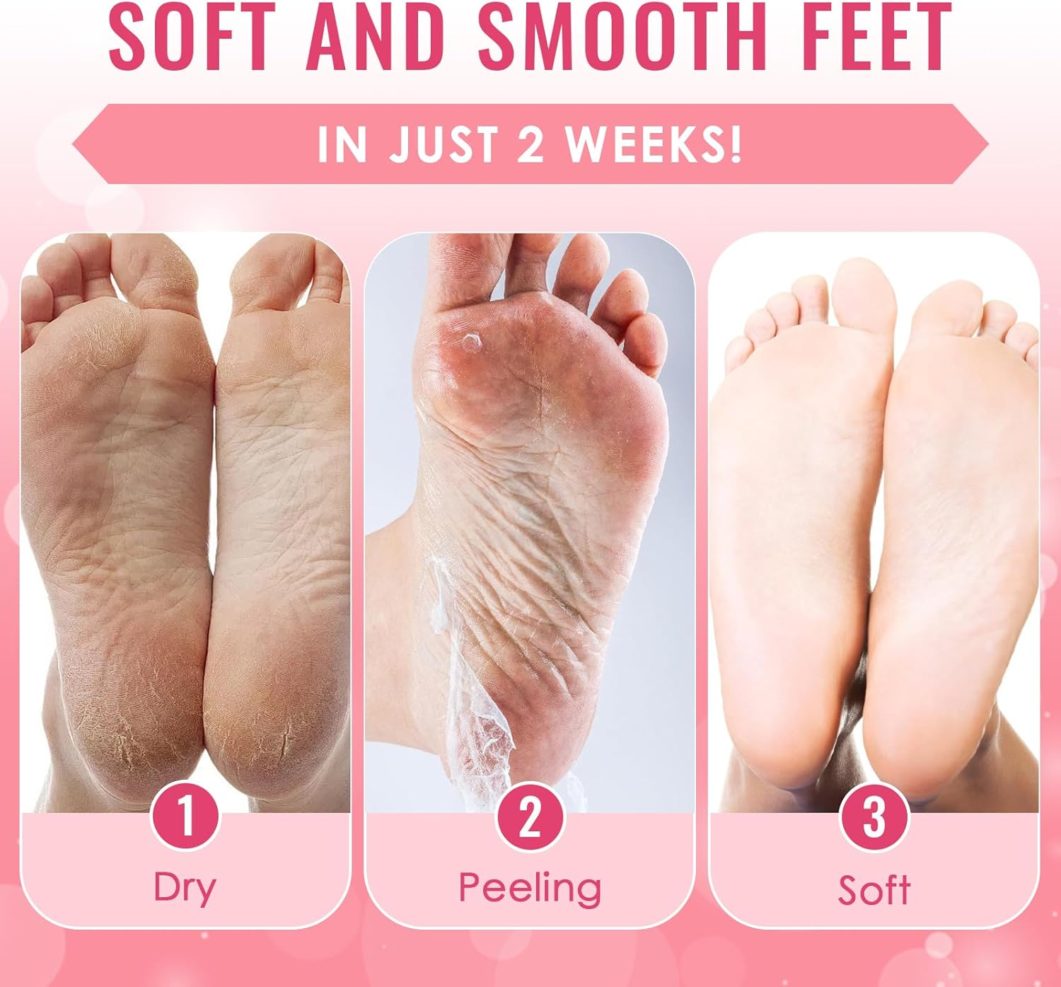 2 Pairs Foot Peel Mask, Feet Exfoliating Mask, Moisturizing Socks, Restoring Cracked Heel Dead, Dry & Hard Skin, Removes Dead Skin & Repairs Heels for Soft Feet, Aloe + Avocado image number 4