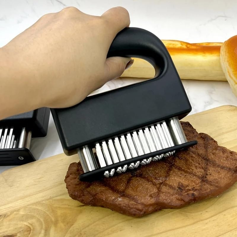 Meat Tenderizer, 1Pc 48-Blade Stainless Steel Steak Tenderizer,Stainless Steel Needle Blade Meat Tenderizer,Stainless Steel Meat Needle Tenderizer Tool with 48 Blades,Meat Tenderizer with 48 Blades image number 5