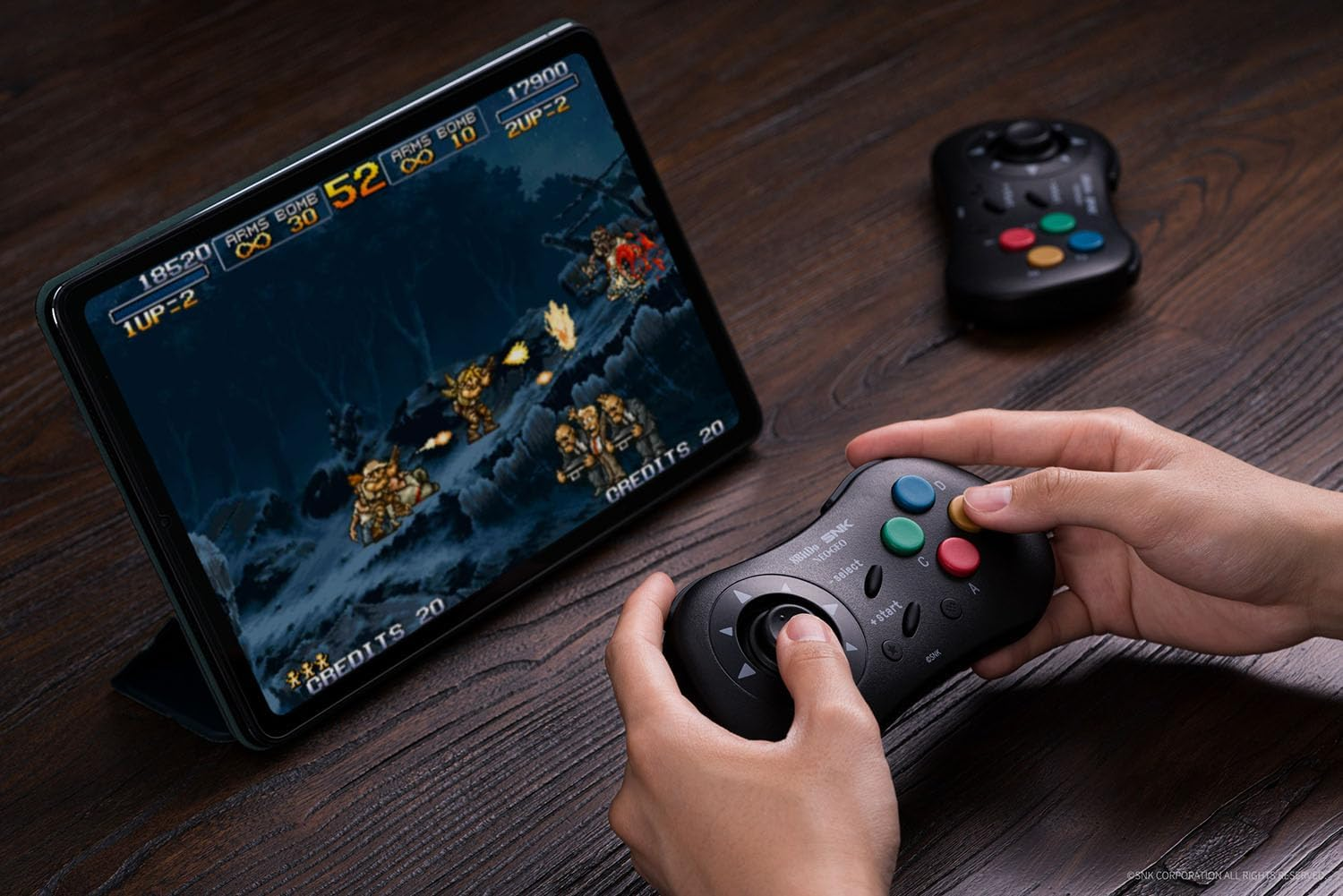 8Bitdo NEOGEO Wireless Controller for Windows, Android, and NEOGEO Mini with Classic Click-Style Joystick - Officially Licensed by SNK (Mai Shiranui Edition) image number 1