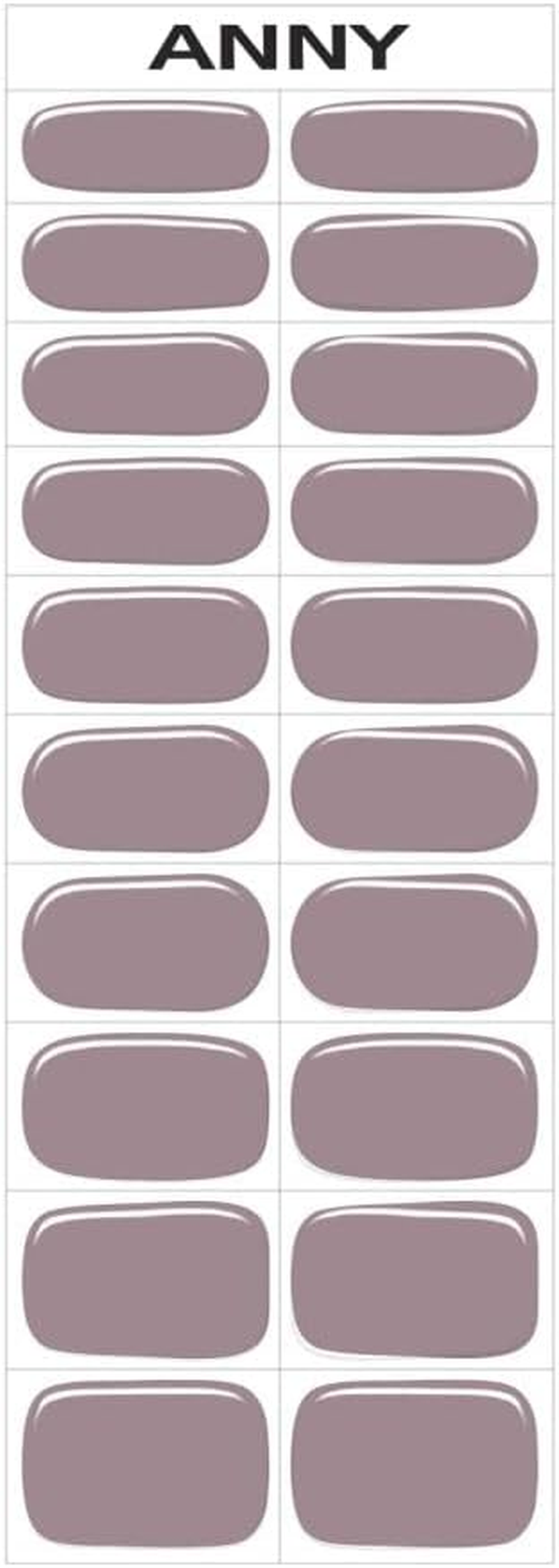 ANNY Gel Nail Strips - UV Nail Foil for Sticking with UV Lamp, Durable & Splinter Free, Easy to Use, Colour: Dusty Rose - Steamed Dusky Pink - No. 20