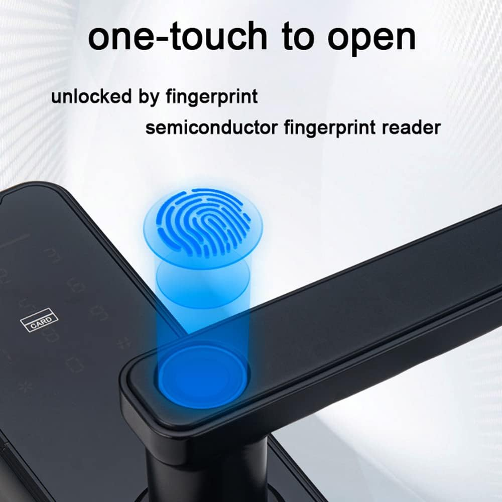 Mingzhe Tuya Smart Lock - Fingerprint Electronic Deadbolt with Handle and Keypad - Compatible with Tuya APP image number 3