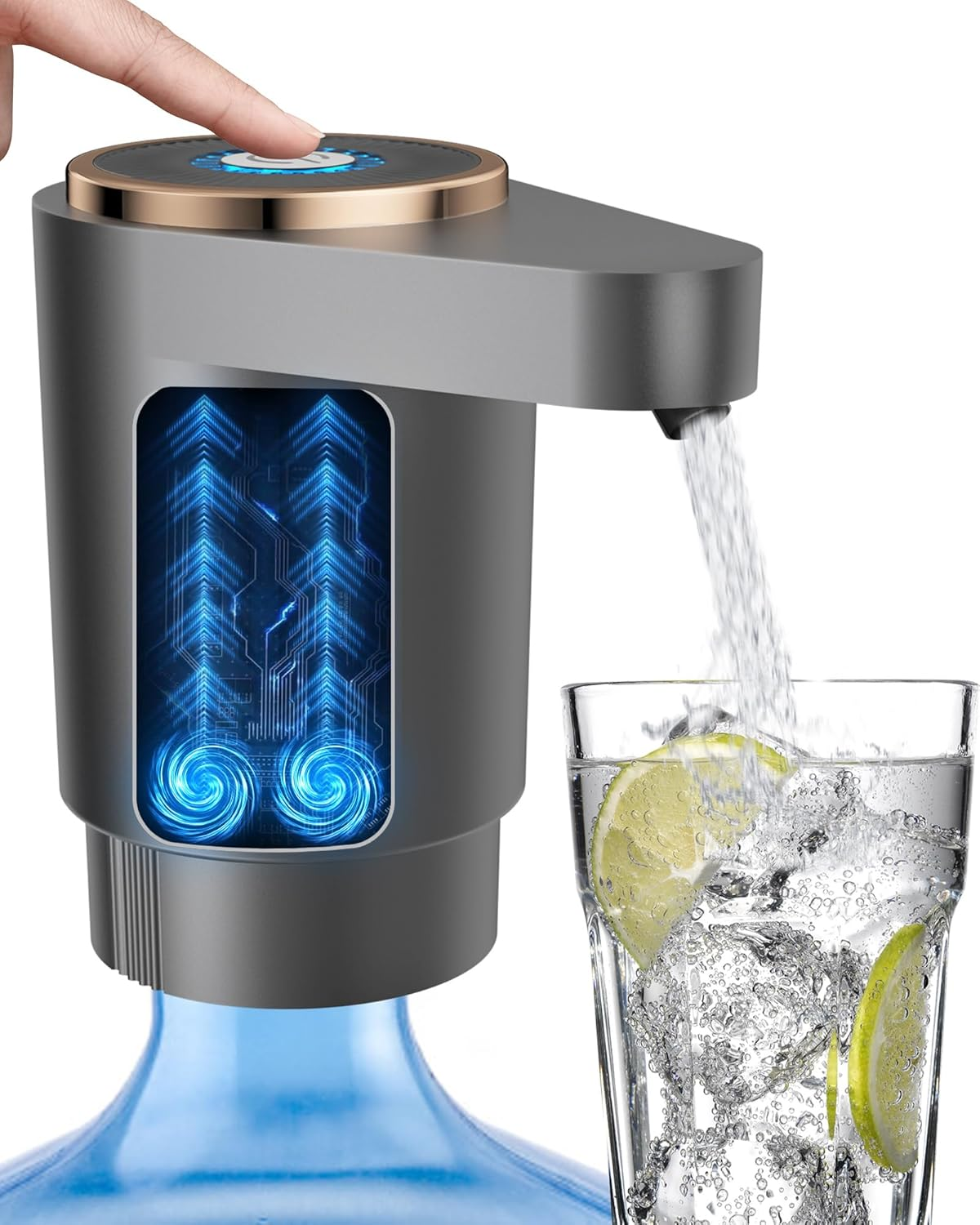 Water Bottle Pump, Portable Electric Water Dispenser Pump for 5 Gallon Bottles - USB Charging, Automatic Switch, Rechargeable Battery for Home Kitchen Room Camping