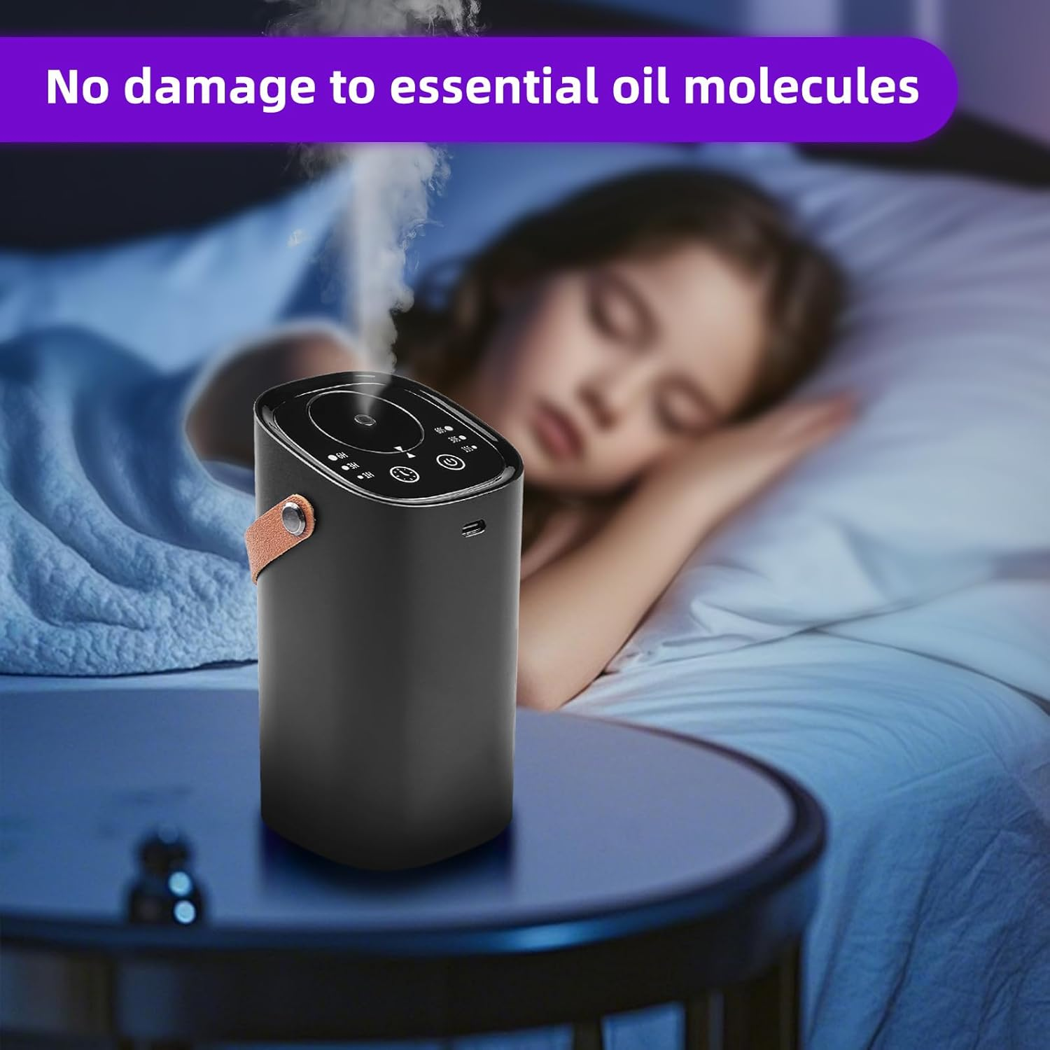 Essential Oil Waterless Diffuser, Car Aroma Diffuser Portable USB Charging Waterless Aromatherapy Diffuser 3 Mist Levels Scent Air Machine for Car Room image number 4