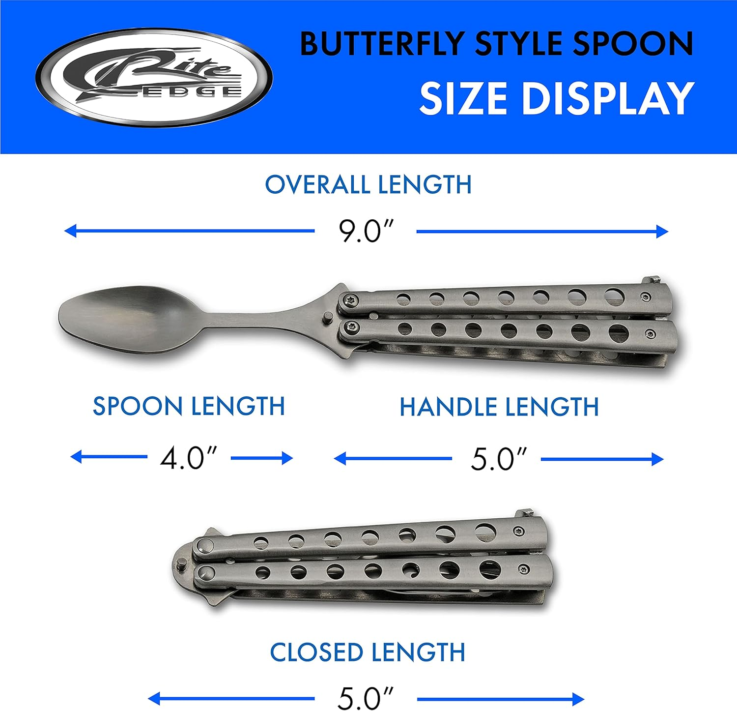 SZCO Supplies 9&rdquo; Silver-Finished Butterfly-Open Styled Travel/Camping Spoon (211521-SL)