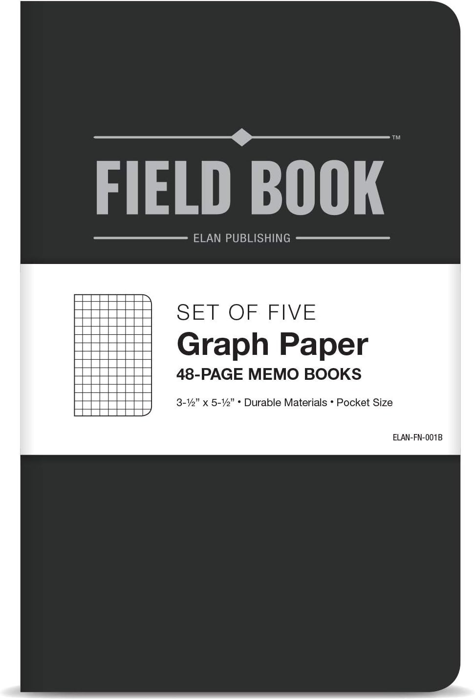Field Notebook - 3.5"X5.5" - Graph Memo Book - Pack of 5 Graph