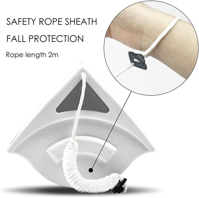 AIMALL Double Sided Magnetic Window Cleaner for Glazed Glass, Powerful Wiper Tool for 3-8Mm Double Glazed Windows, with Anti-Falling Rope, 2.17"X4.72" Size image number 6