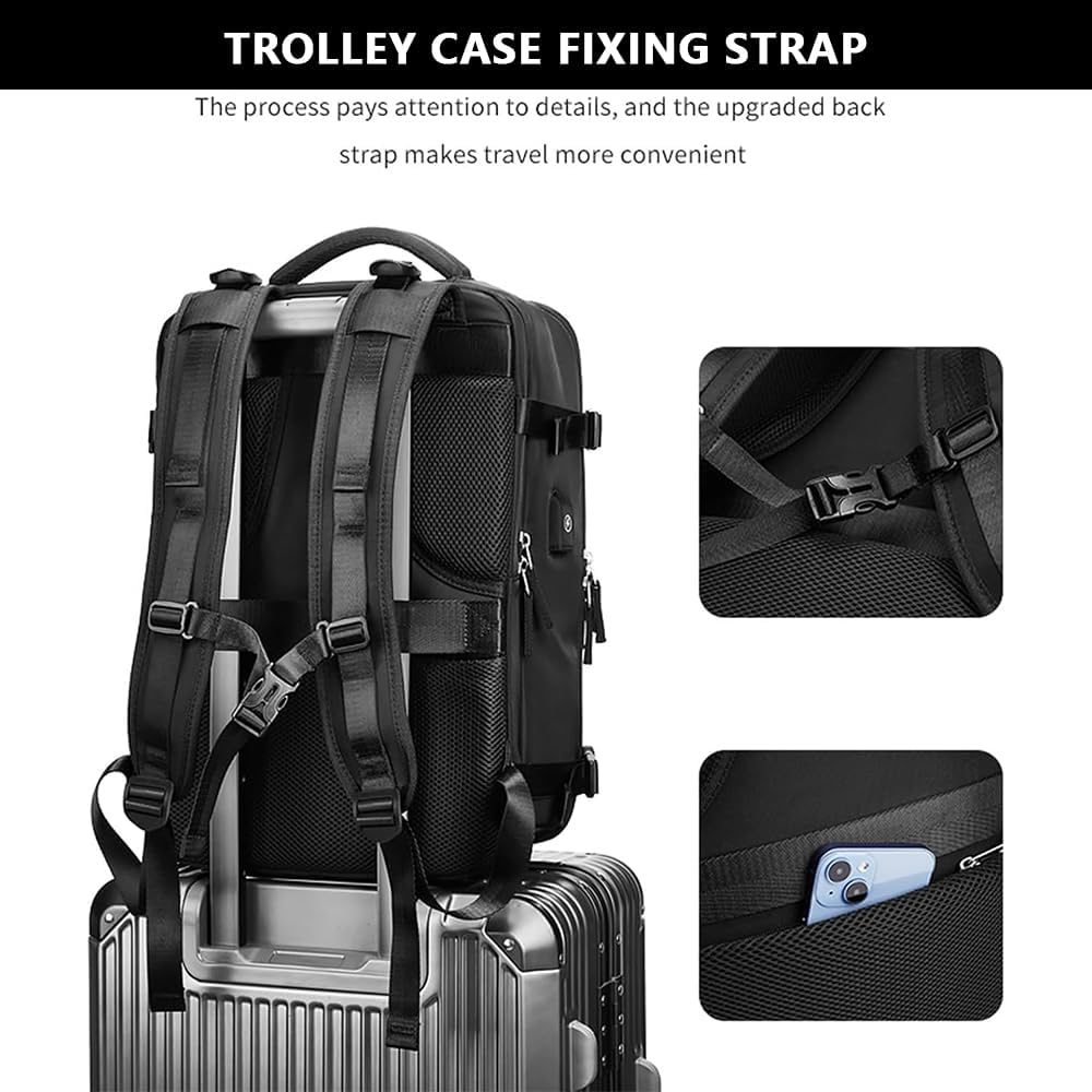 Expandable Travel Backpack for Men Women, Carry on Backpack Airplane Approved 15.6" Laptop Backpack with USB Charging Port image number 4