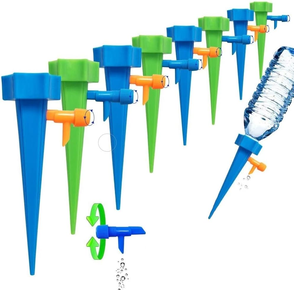 12Pcs Plant Waterer, Automatic Plant Watering Spike Self Watering Drip Irrigation System with Control Valve Switch for Garden Home Indoor Outdoor image number 2