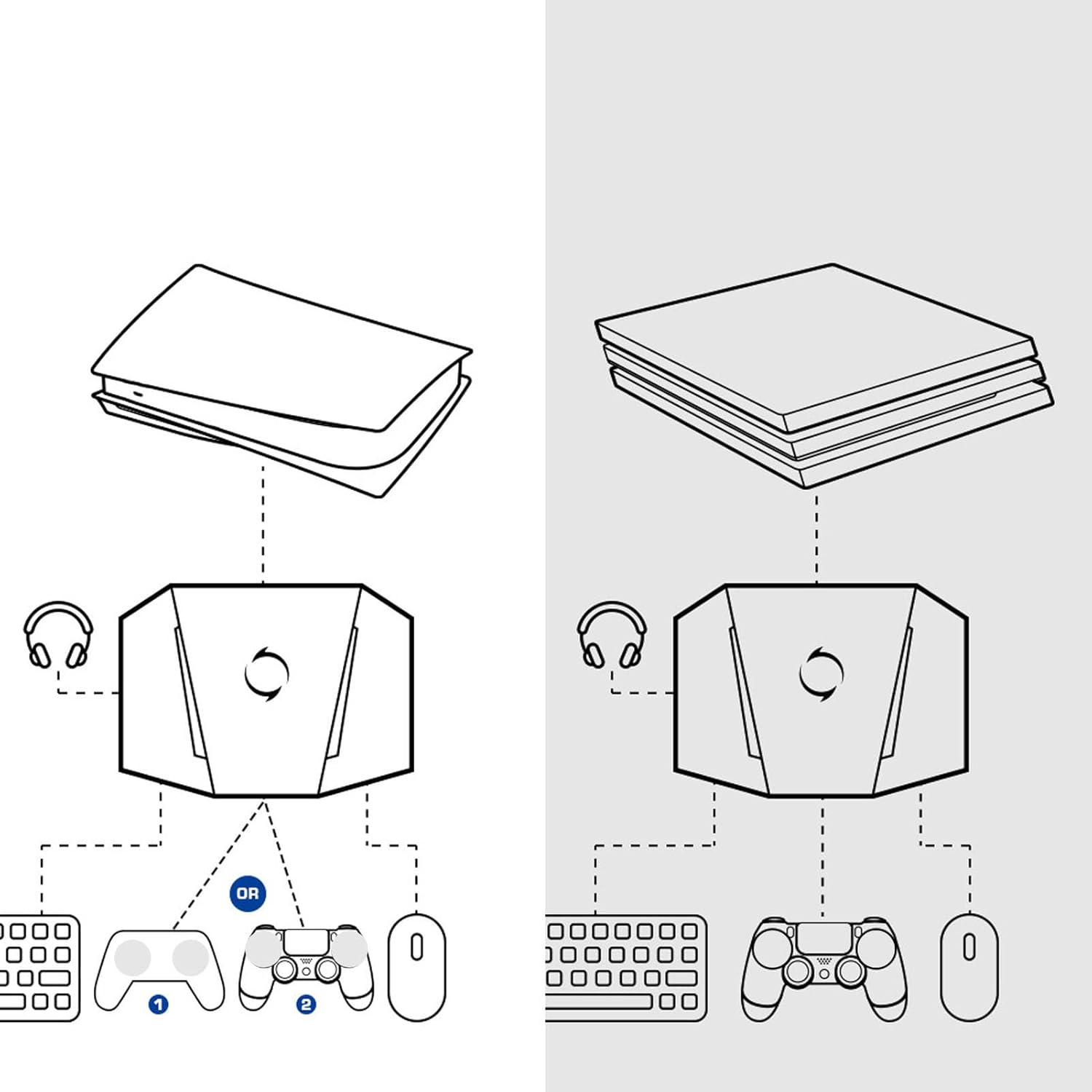Game Console Mouse and Keyboard Converter, APP Control RGB Keyboard Mouse Adapter with 3.5Mm Sound Jack, for X S, For image number 4