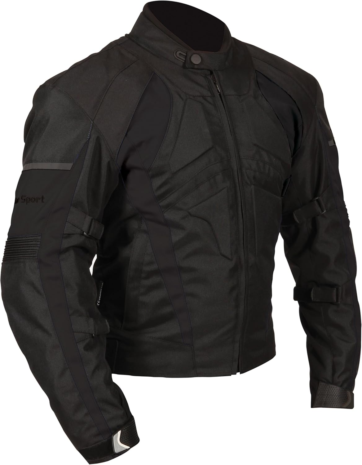 Milano Sport Gamma Motorcycle Jacket with White Accent (Black, Large)