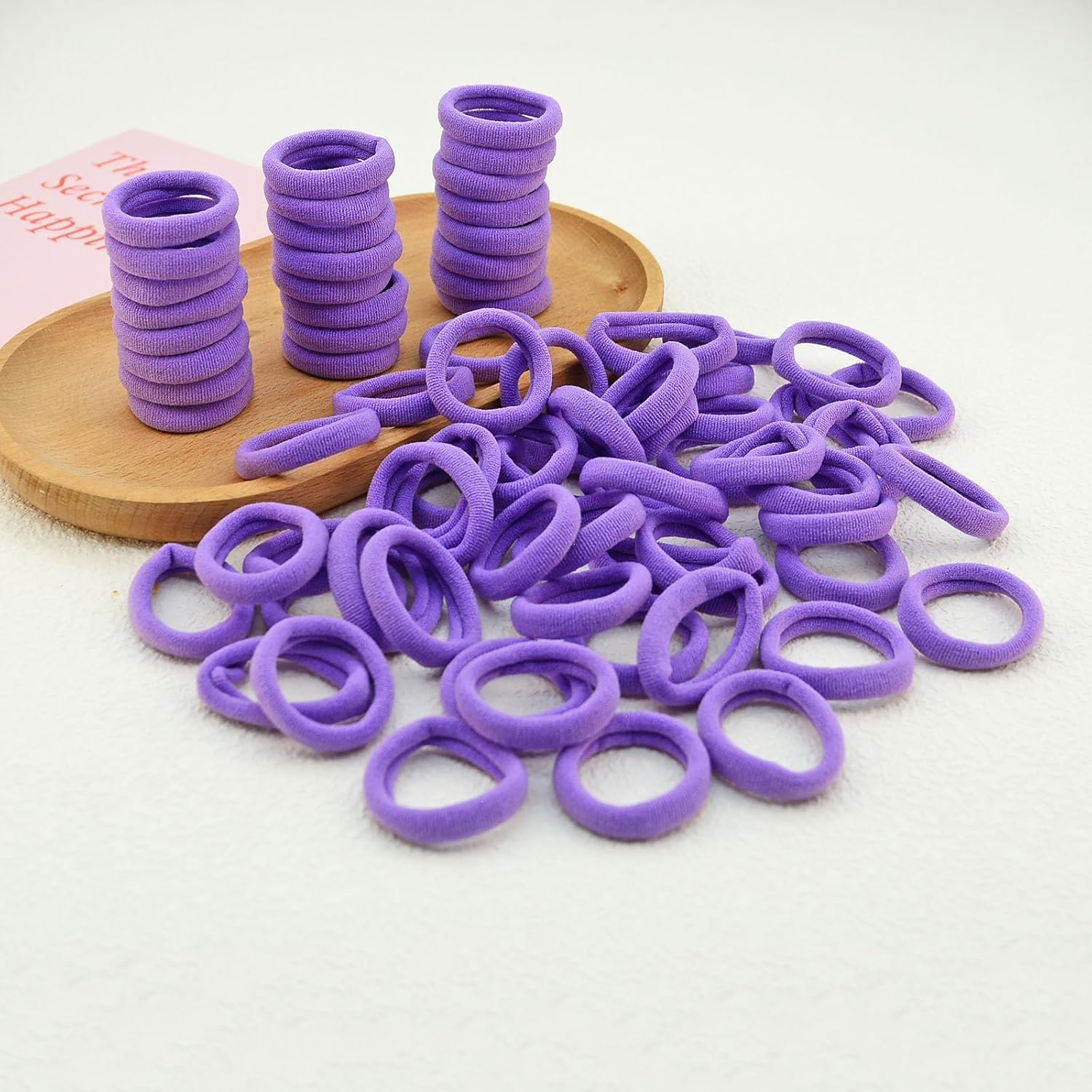 Pack of 200 Small Hair Bobbles for Girls, Elastic Hair Bobbles, Ponytail, Colourful, Mini Headband for Baby, Toddlers, Girls (Purple) image number 6