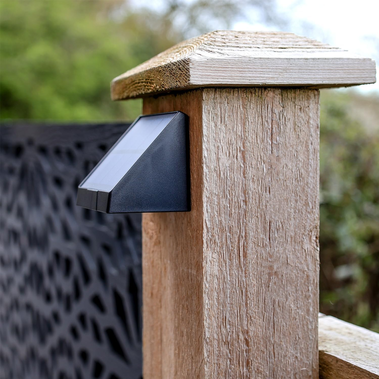 Auraglow Solar Fence, Wall & Post Lights &ndash; IP54 Waterproof Garden & Outdoor Downlights (4 Pack) image number 3