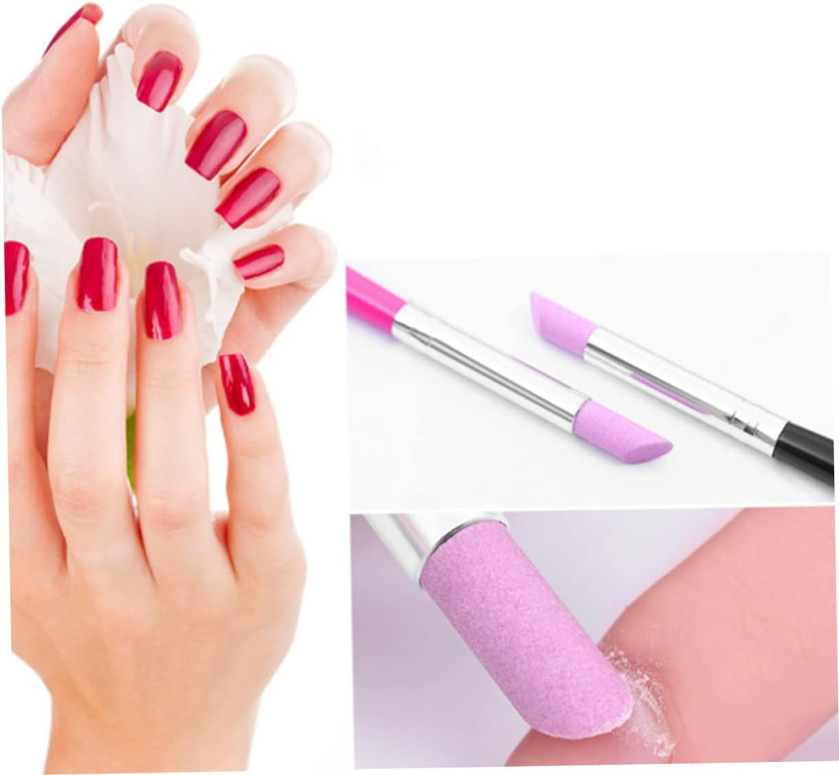 Baluue 6Pcs Nail Polishing Pen Set Sanding Strip and Ceramic Pen for Nail Manicure Tools image number 2