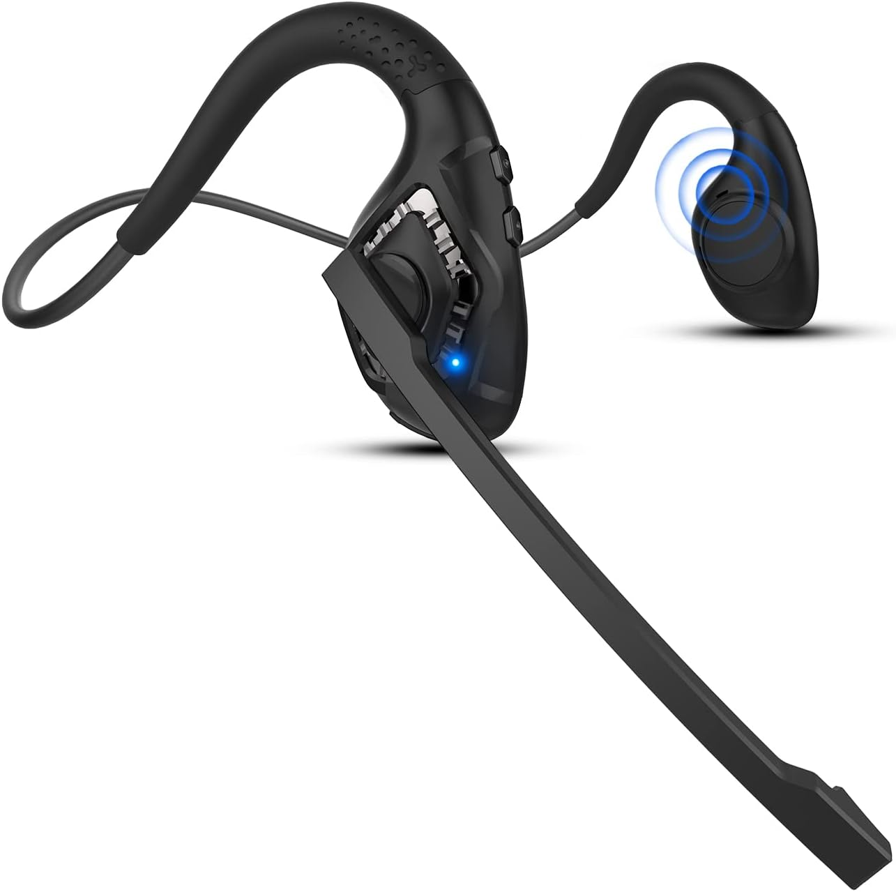 Idigmall Latest Bluetooth 5.2 Headset W/ CVC8.0 Noise Cancel Mic Boom, Open-Ear Air Conduction Wireless Stereo Headphones, All Day Comfortable Fit for Office Riding Driving Running Student Learning