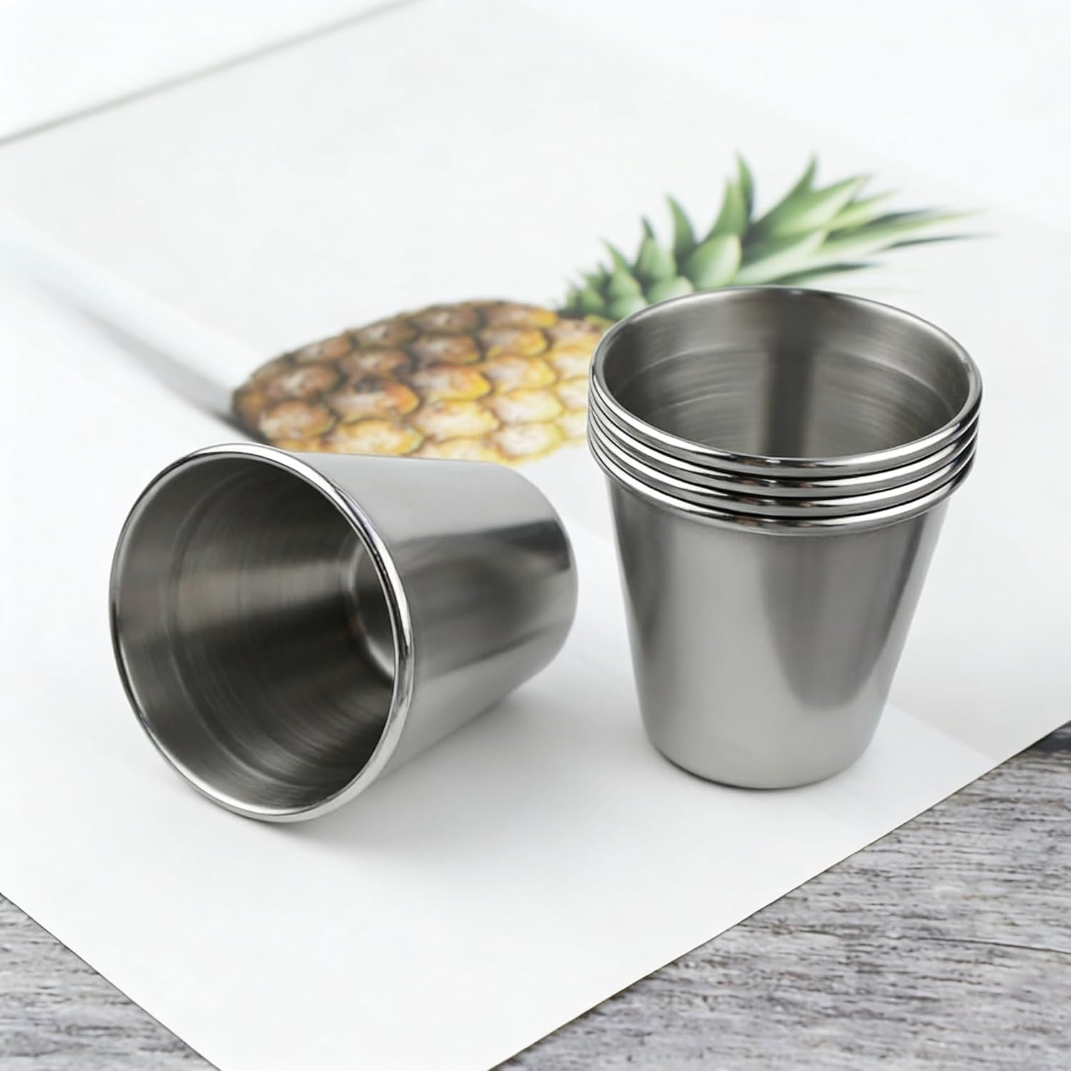 12 Pack Stainless Steel Shot Cups 1 Ounce Metal Shot Glass Drinking Vessel for Home Bar Restaurant Camping Party & Travel Use(30Ml)