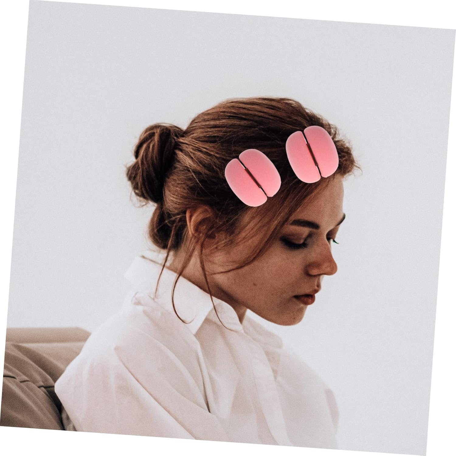 Ibasenice 12 Pcs Heatless Hair Curlers Soft Sponge Rollers for Effortless Overnight Curls Comfortable Hairdressing Tools for Women for Home Salon Styling Pink image number 6