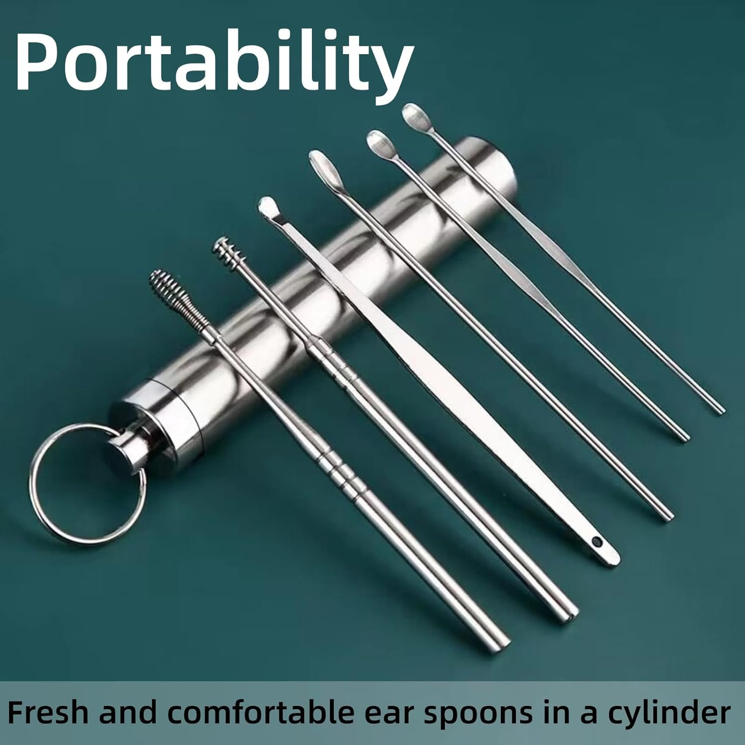 Aviation Grade Stainless Steel Ear Spoon,Earwax Remover Earwax Remover for Adults 10Pcs Earwax Cleaning Tool Ear Cleaner with Storage Container Ear Cleaner Suitable for Children Teenagers and Adults image number 6