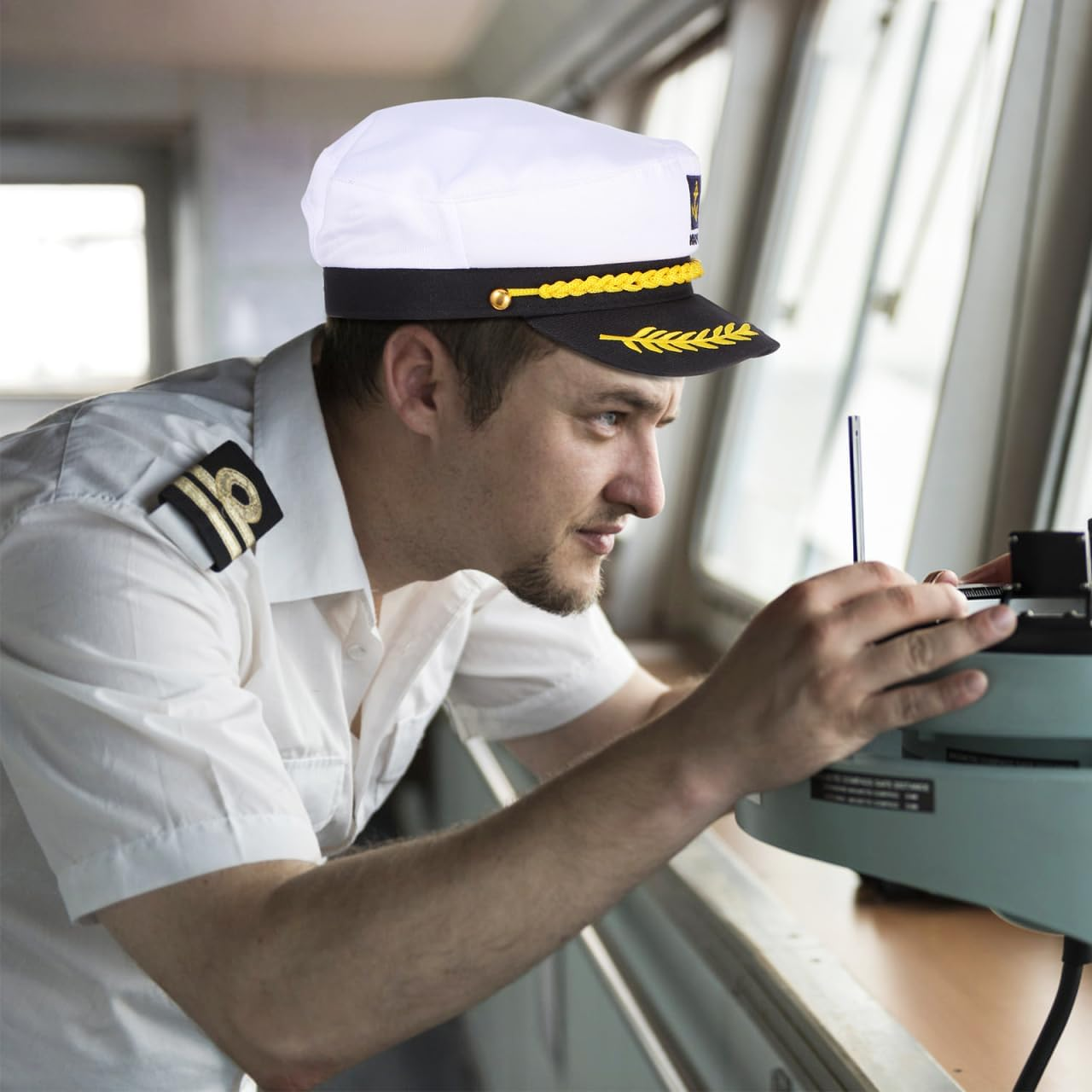 Luxshiny Captain Hat Adjustable Yacht Boat Ship Sailor Hat for Men Women Halloween Costume Accessory, 22 X 15 X 5 Cm (White) image number 2