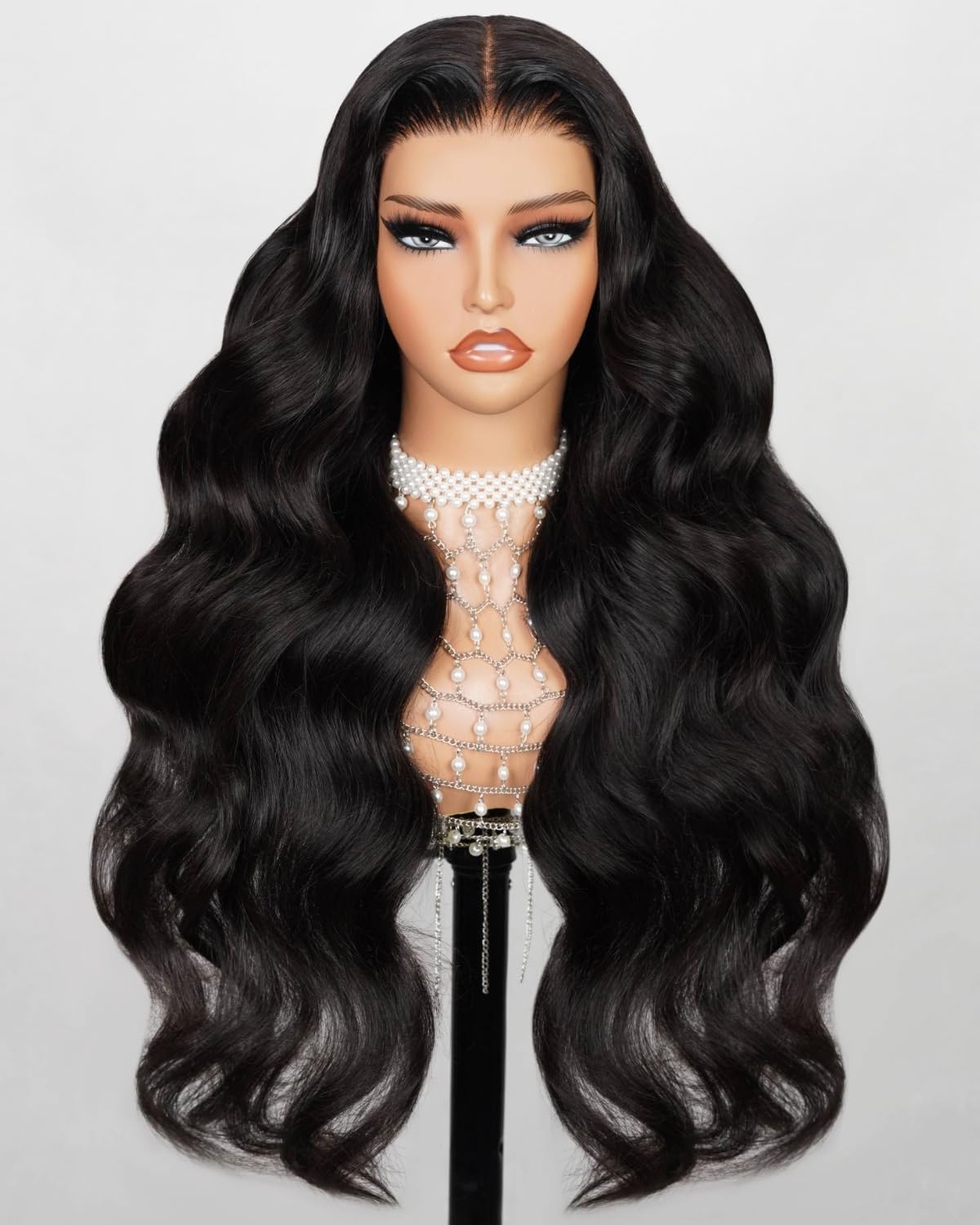 MEGALOOK 210% Density Glueless Wigs Human Hair HD Pre Cut 5X6 Lace Front Wigs Ready to Go Glueless Wig Body Wave Human Hair Wig Real Pre Plucked Bleached Tiny Knots 30 Inch image number 4