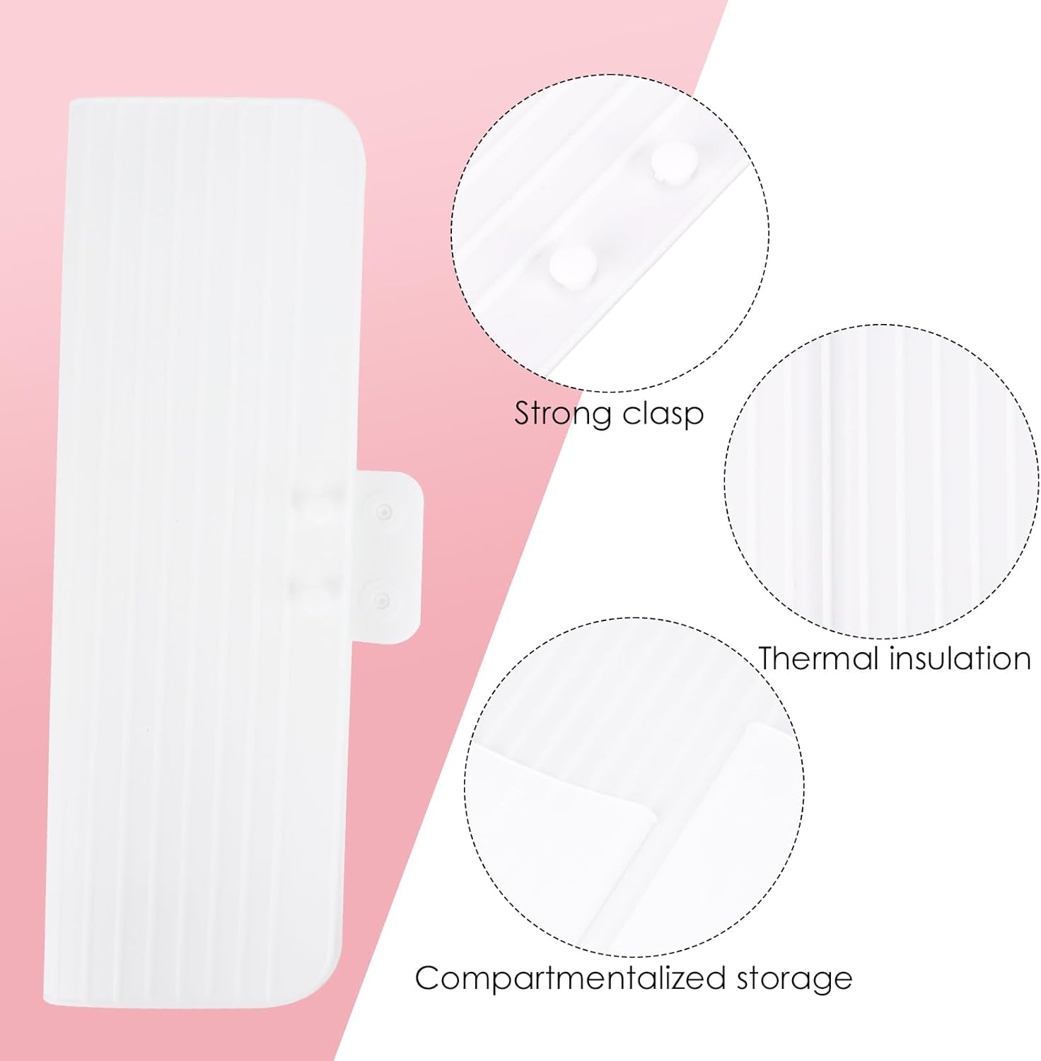 DODAMOUR Heat Proof Travel Pouch for Flat Iron and Curling Iron, Silicone Hair Tool Organizer Bag with Thermal Protection, Portable Styling Tool Heat Proof Mat for Home and Travel (White) image number 2