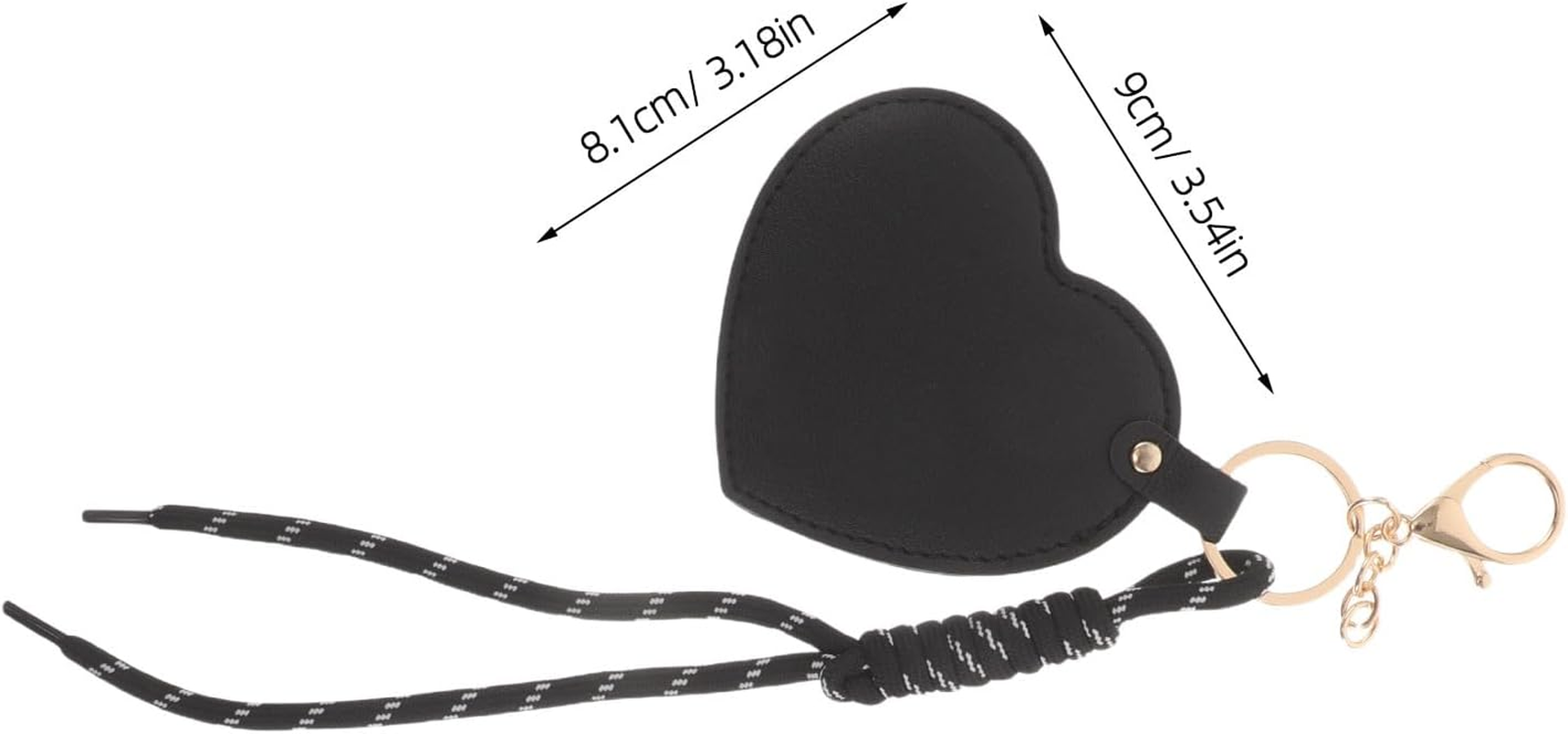 DECHOUS 2Pcs Heart-Shaped Mini Travel Mirror Cute Handheld Makeup Mirror for Women Girls Portable Pocket for Purse Wallets Charms image number 2