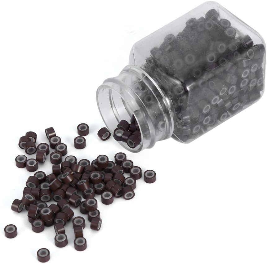 EVGATSAUTO 500PCS Hair Extension Rings, 5 Colors Aluminum Silicone Lined Loops with Soft Comfortable Undetectable Hold for Human Hair (Blonde) image number 6