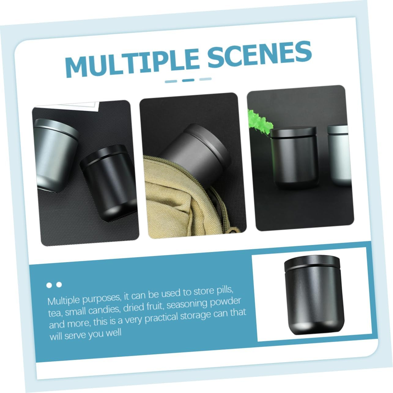 HAKIDZEL Sealed Tea Storage Can Portable Jar Airtight Dispenser Container for Home and Travel image number 1