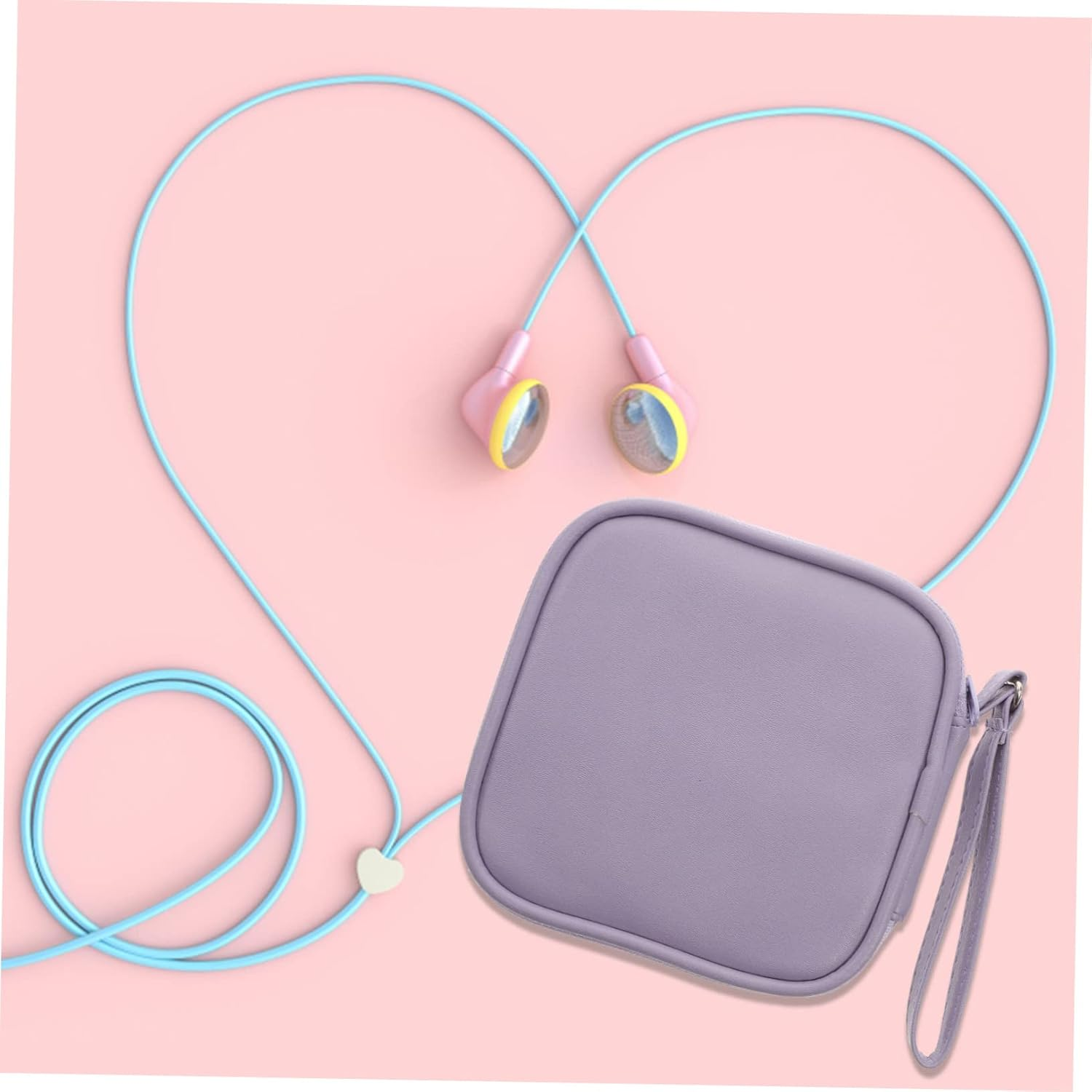 KICHOUSE Portable Cable Organizer Pouch Compact Travel Earphone Accessories Bag Lightweight Pu Material for Storing Wired Headphones Cables for Daily Use and Travel image number 6