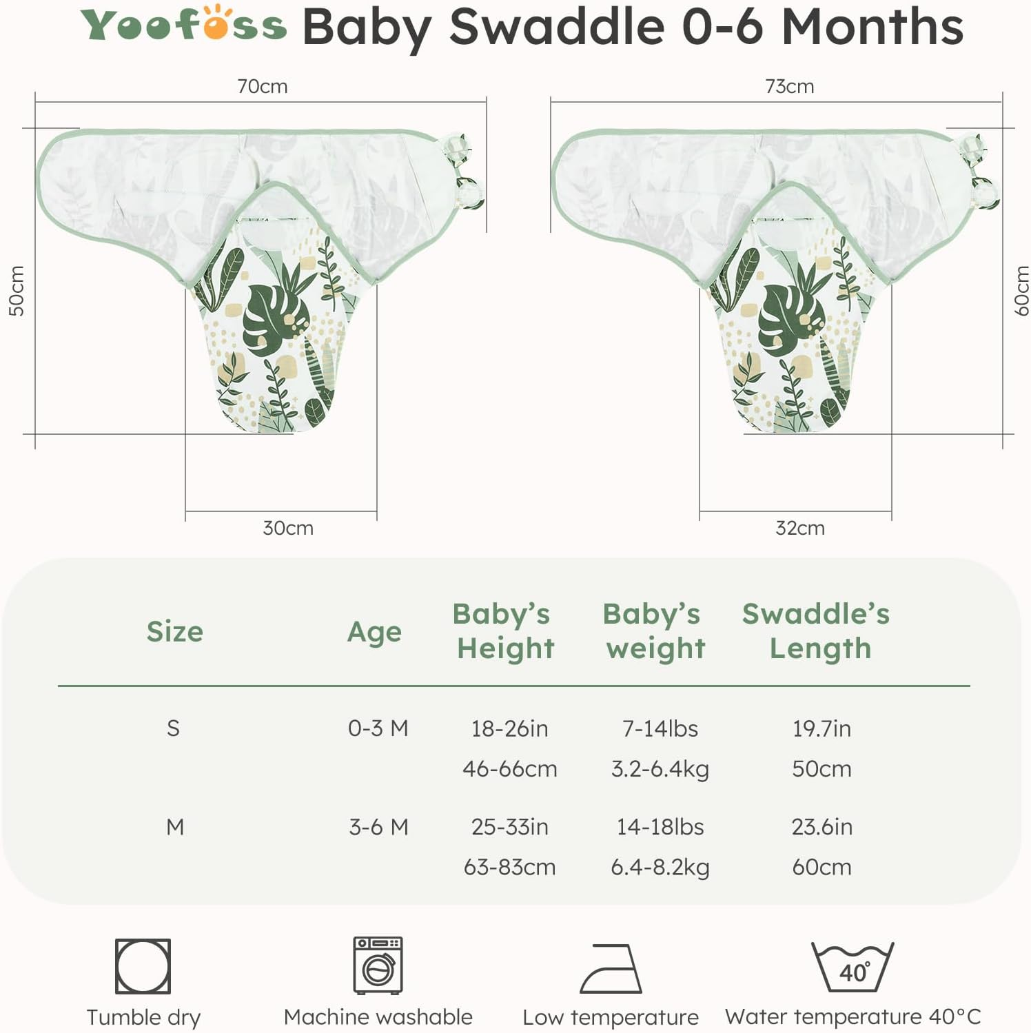 Yoofoss Baby Swaddles for Newborns 100% Cotton, Adjustable Swaddle 0-3 Months 3 Pack Newborn Swaddle Sack, Breathable Soft image number 4