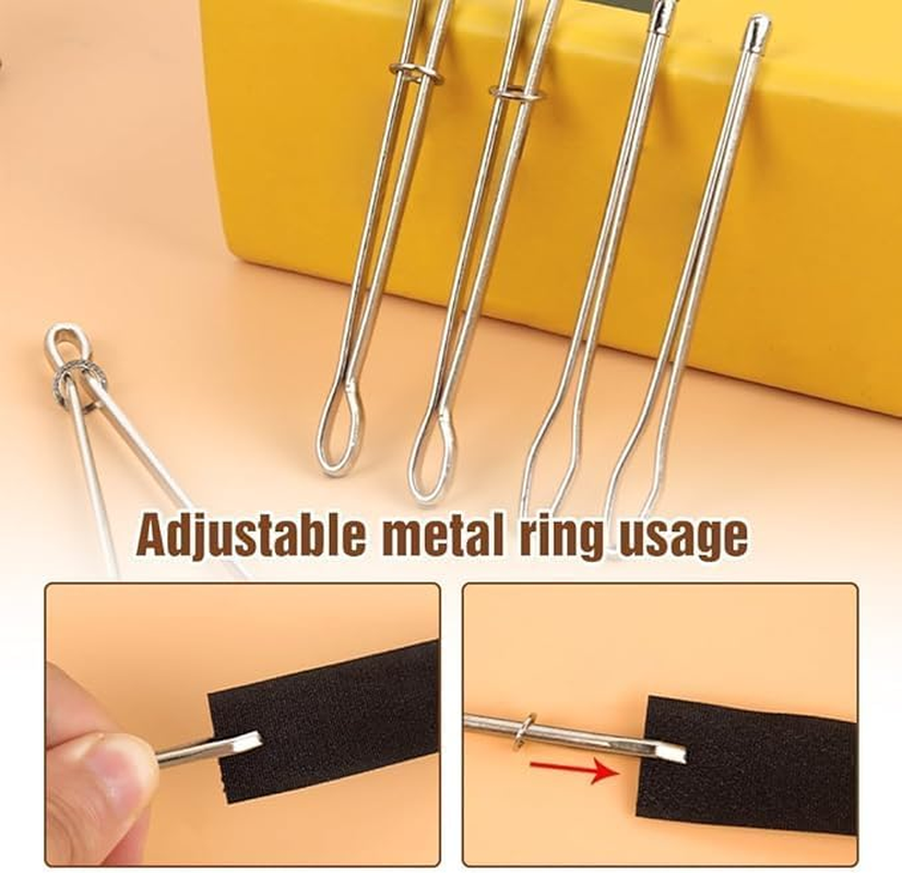 DIY Rope Threader Clip,4Pcs Metal Drawstring Threader Tweezer Clip,Metal DIY Rope Threader Clip Bodkin Sewing Tool,Metal Drawstring Threader Tweezer Easy Quick Insert Drawstring DIY Rope Threader Clip image number 5