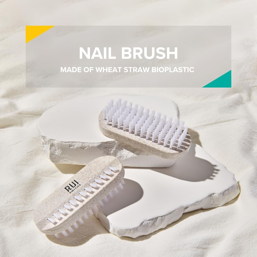 Rui Smiths Carbonconscious Nail Cleaning Brush with 2-Sided Bristles for Manicure and Pedicure Grooming | Made with Wheat Straw Bioplastic image number 5