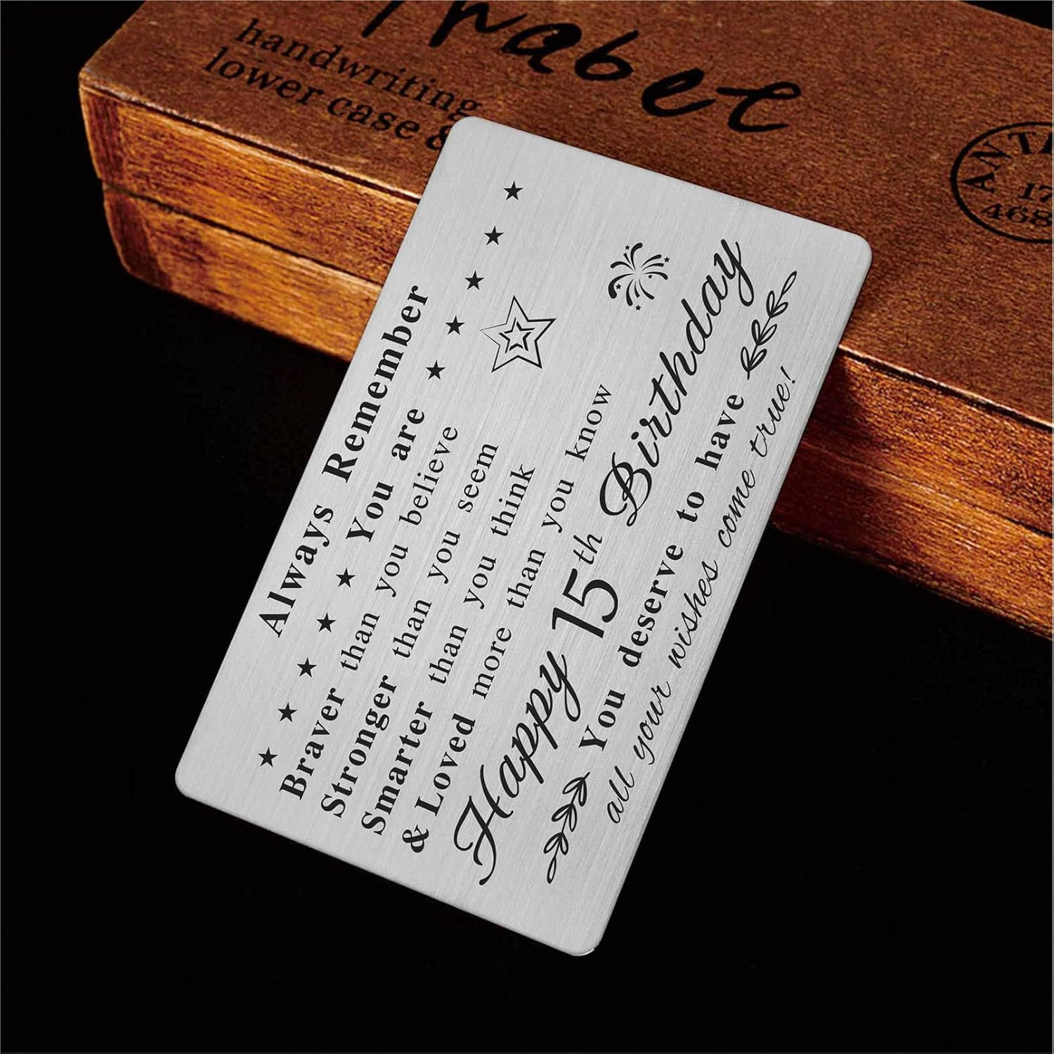 Happy 15Th Birthday Card - You Are Loved More than You Know - 15 Year Old Birthday Gifts for Boy Girl, Personalised Engraved Wallet Card