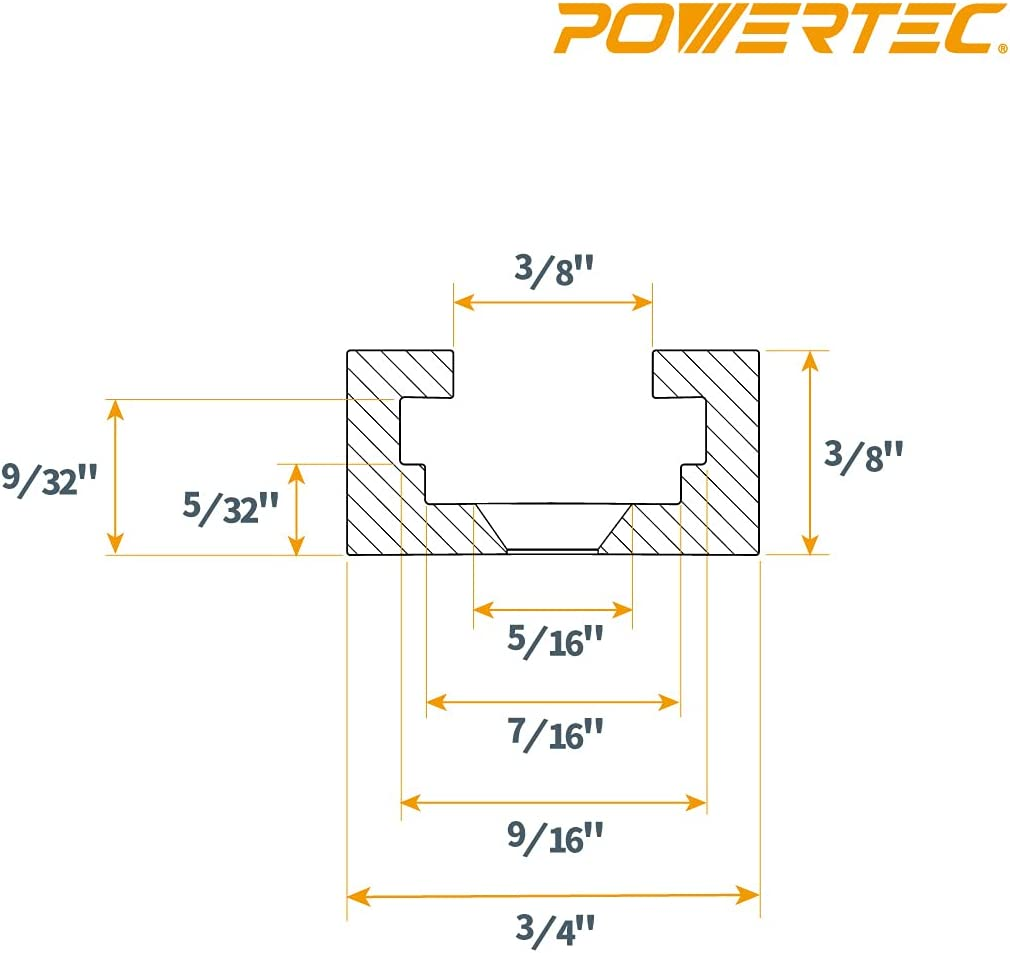 POWERTEC 71704 T-Track Intersection Kit with Mounting Screws, 2 Sets image number 6