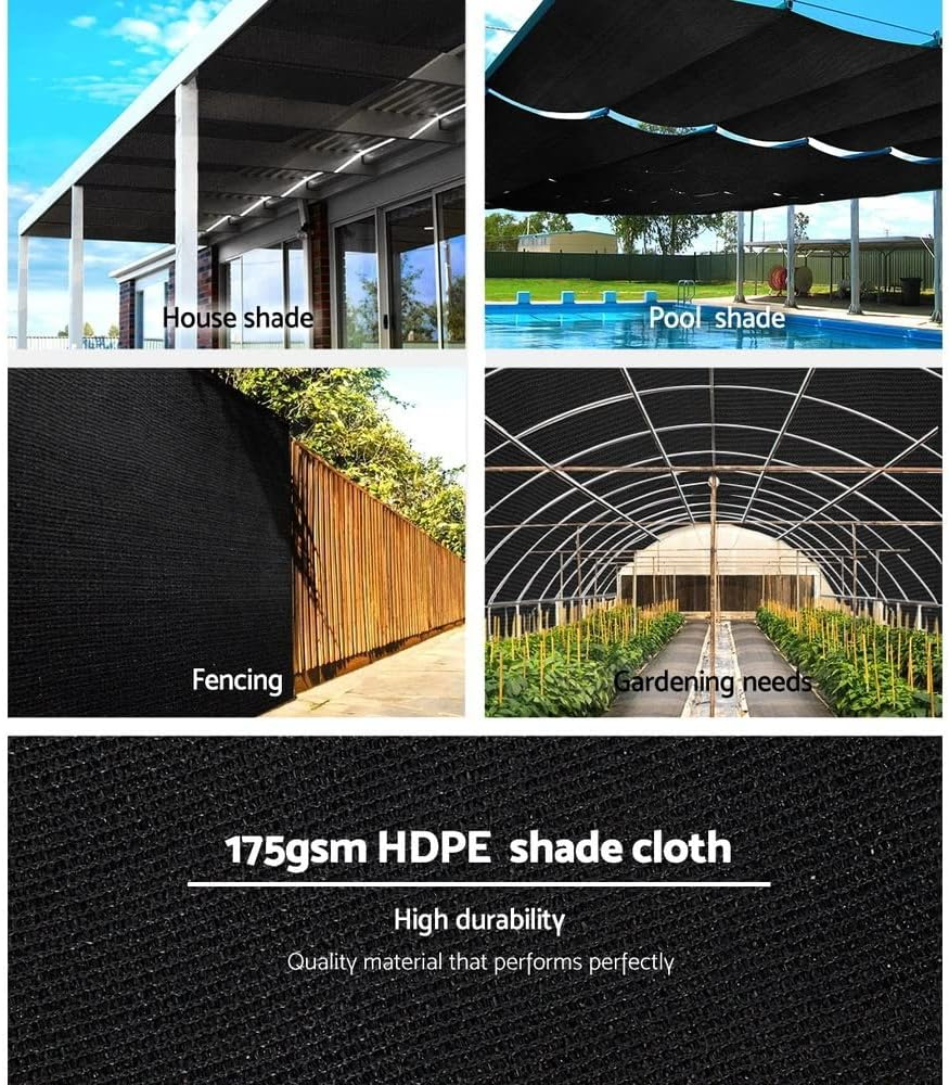 Instahut 50% Shade Cloth 1.83X50M Shadecloth Sail Heavy Duty Black image number 5