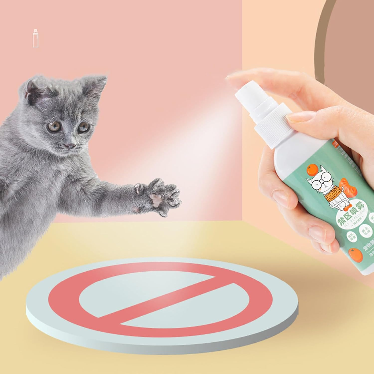 Gihioue Keep off Cat Spray,Cat Furniture Protector Spray - Pet Behavior Training Solution to Protect Floors Plants Walls Home Cords Carpets Shoes Indoor Areas image number 1