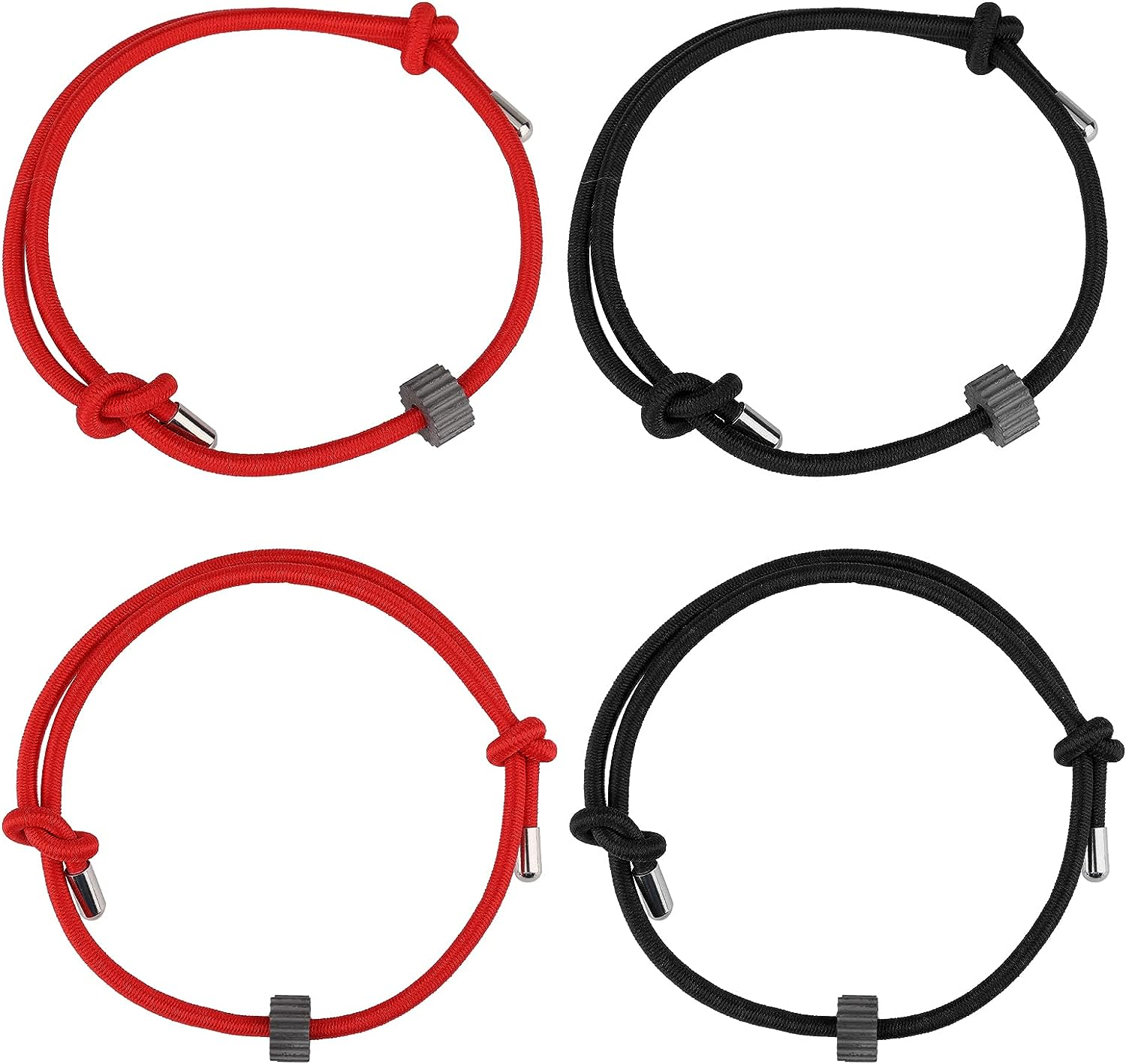 Savita 4Pcs Bracelet Car Window Breakers, Wrist Strap with Tungsten Carbide Bead Survival Emergency Escape Tool Car Safety Glass Breaker Bracelet (2 Black, 2 Red) image number 1