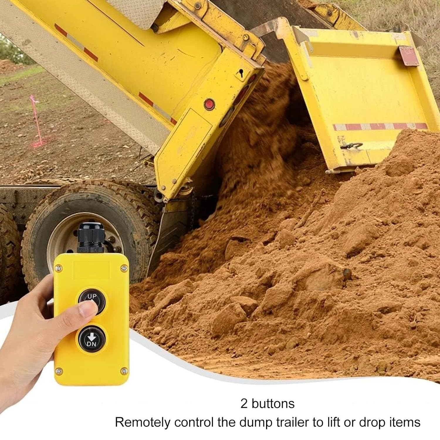 Dump Trailer Remote up down Switch, 12V DC 4 Wire 3 Wire up and down Control Switch for Tipping Trailers, Hoists, Electric Forklifts, Lifting Platforms image number 4
