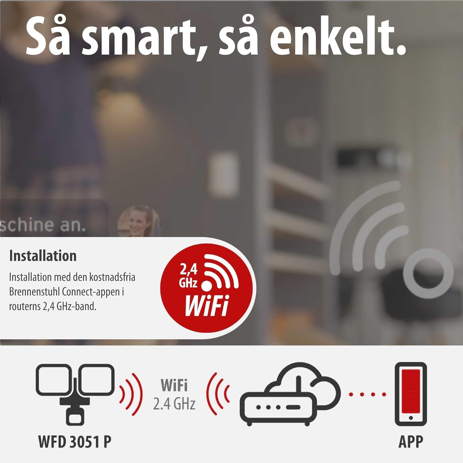 Brennenstuhl Connect Wifi Dual WFD 3051P LED Floodlight with Motion Sensor (36W, 4300Lm, IP54, Multiple Lighting Functions Adjustable via App, Outdoor Spotlight for Mounting image number 6